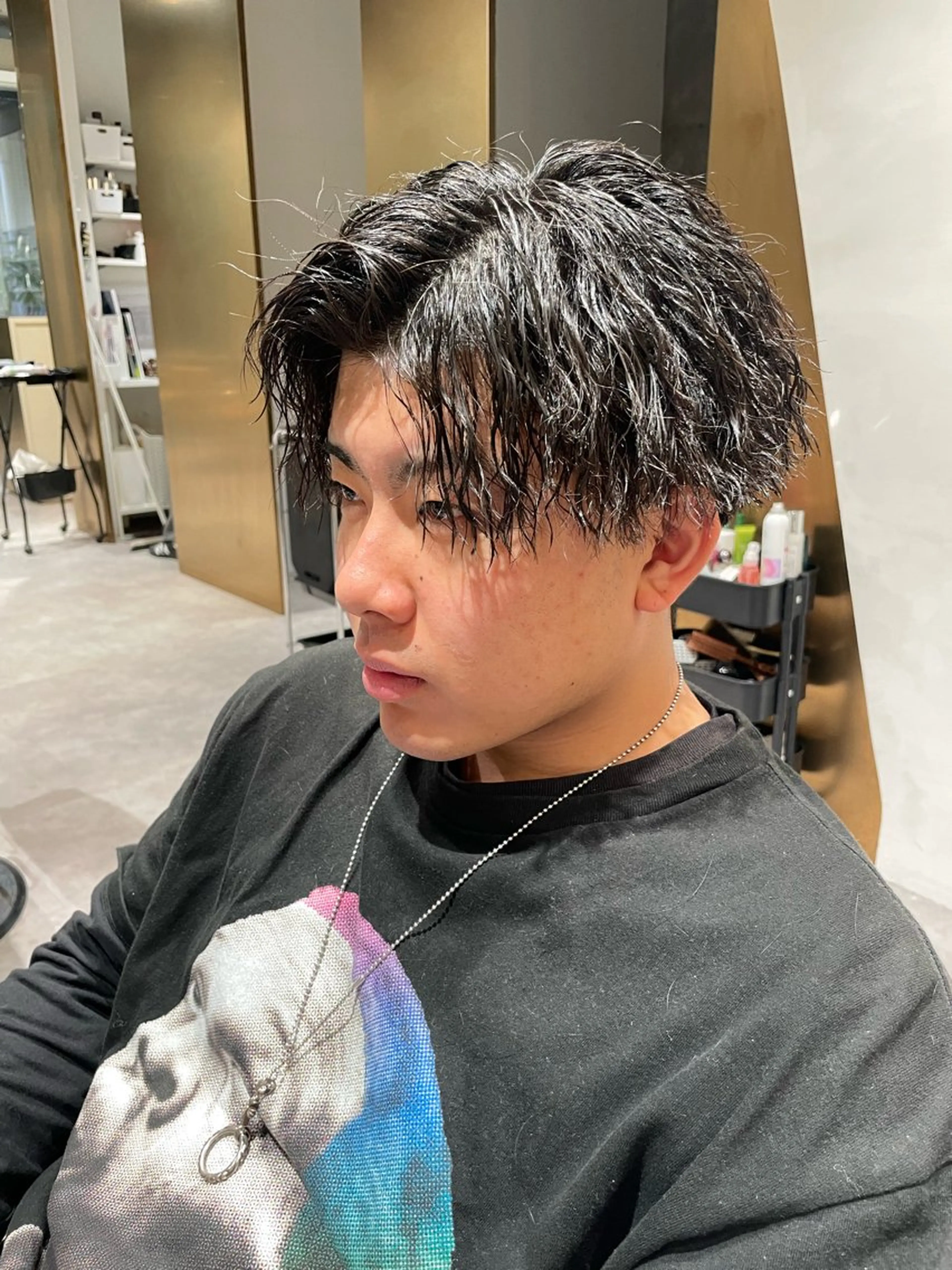 パーマ メンズ 無料ショートモデル 募集中❗️秋山ひらいのヘアスタイル