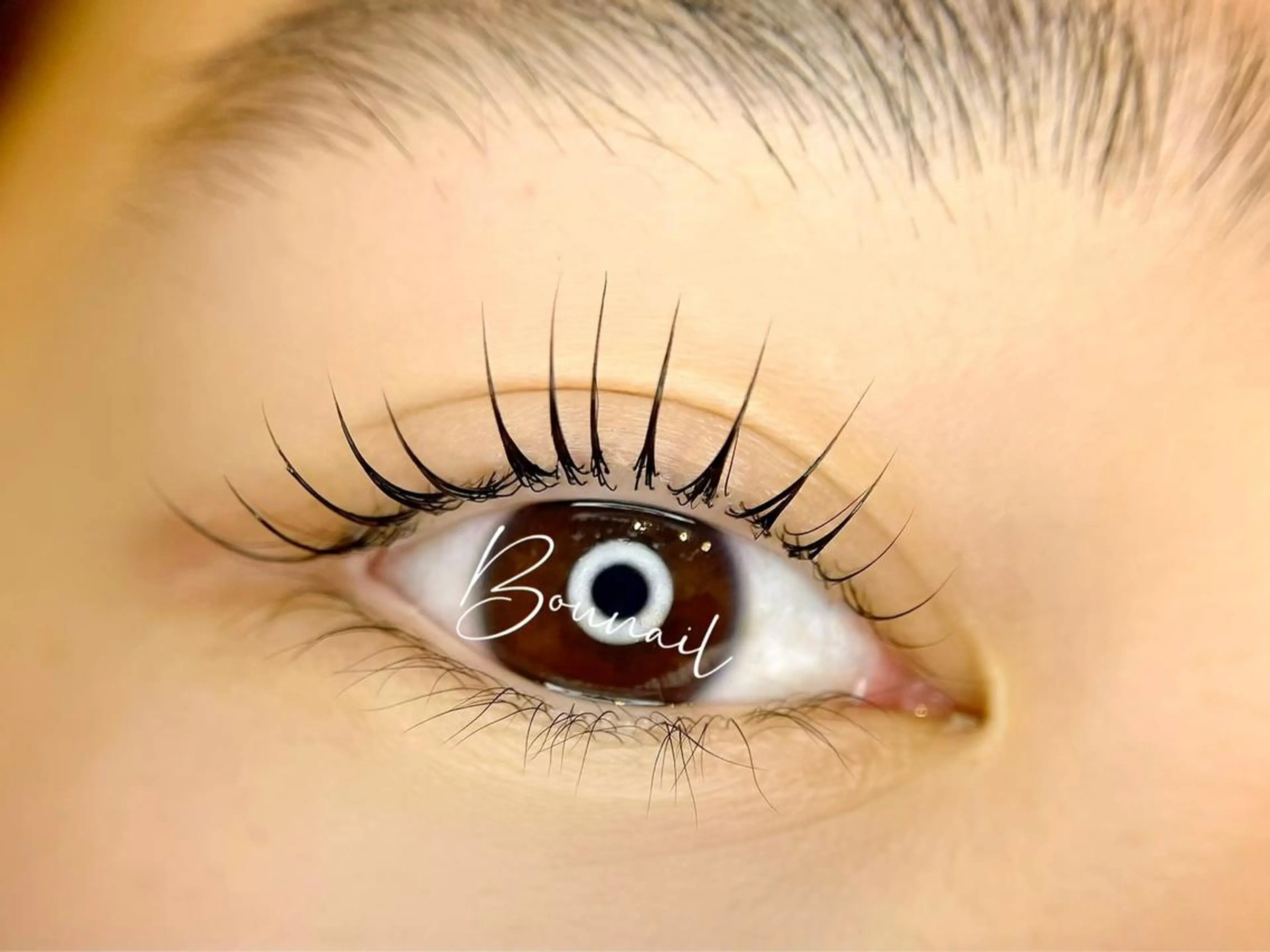 スタッフが担当します。マイラミネーション(まつ毛パーマ)技術確認モデルの写真