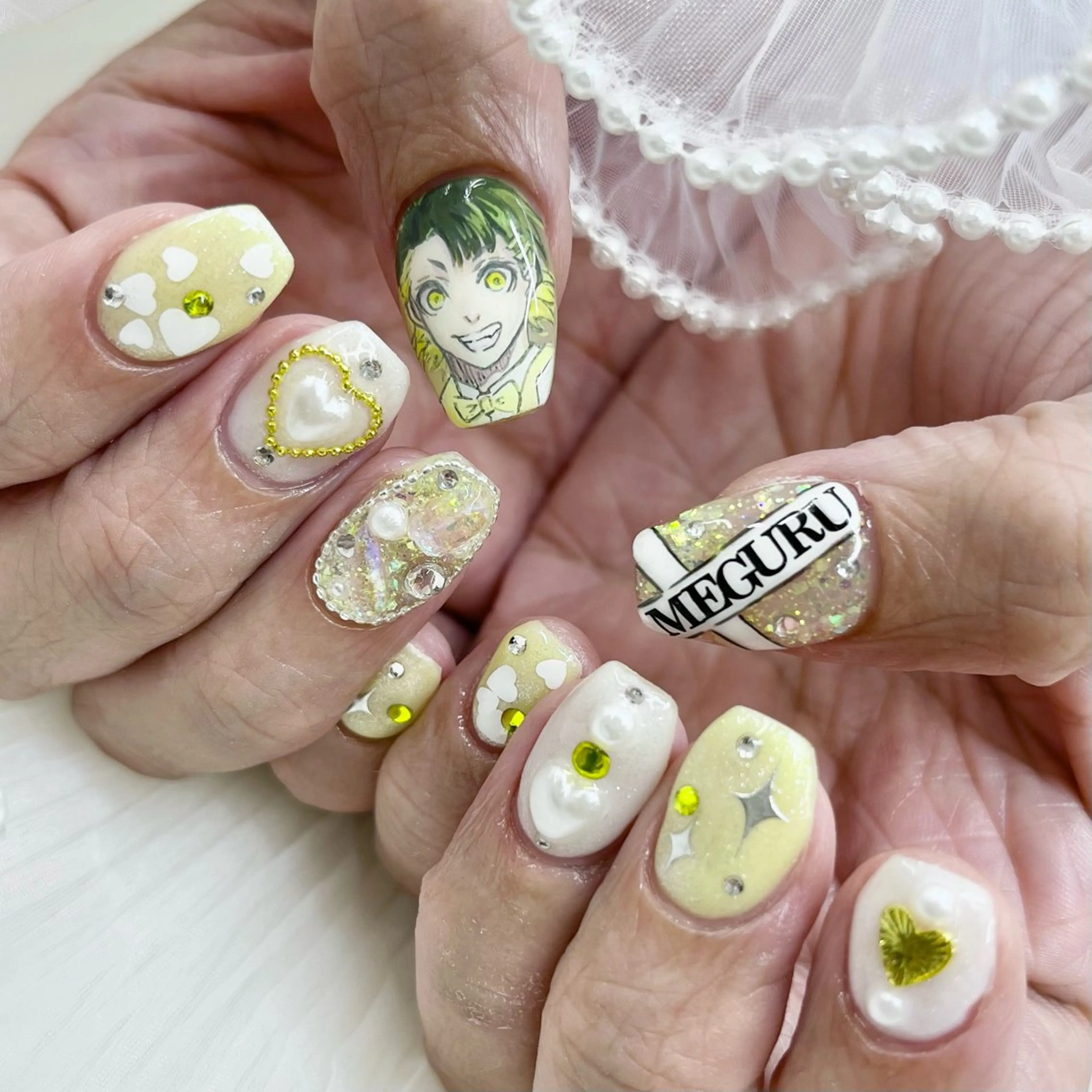 ミディアム ネイル ハンドネイル 池袋痛ネイル Nok. 渡辺のネイルデザイン