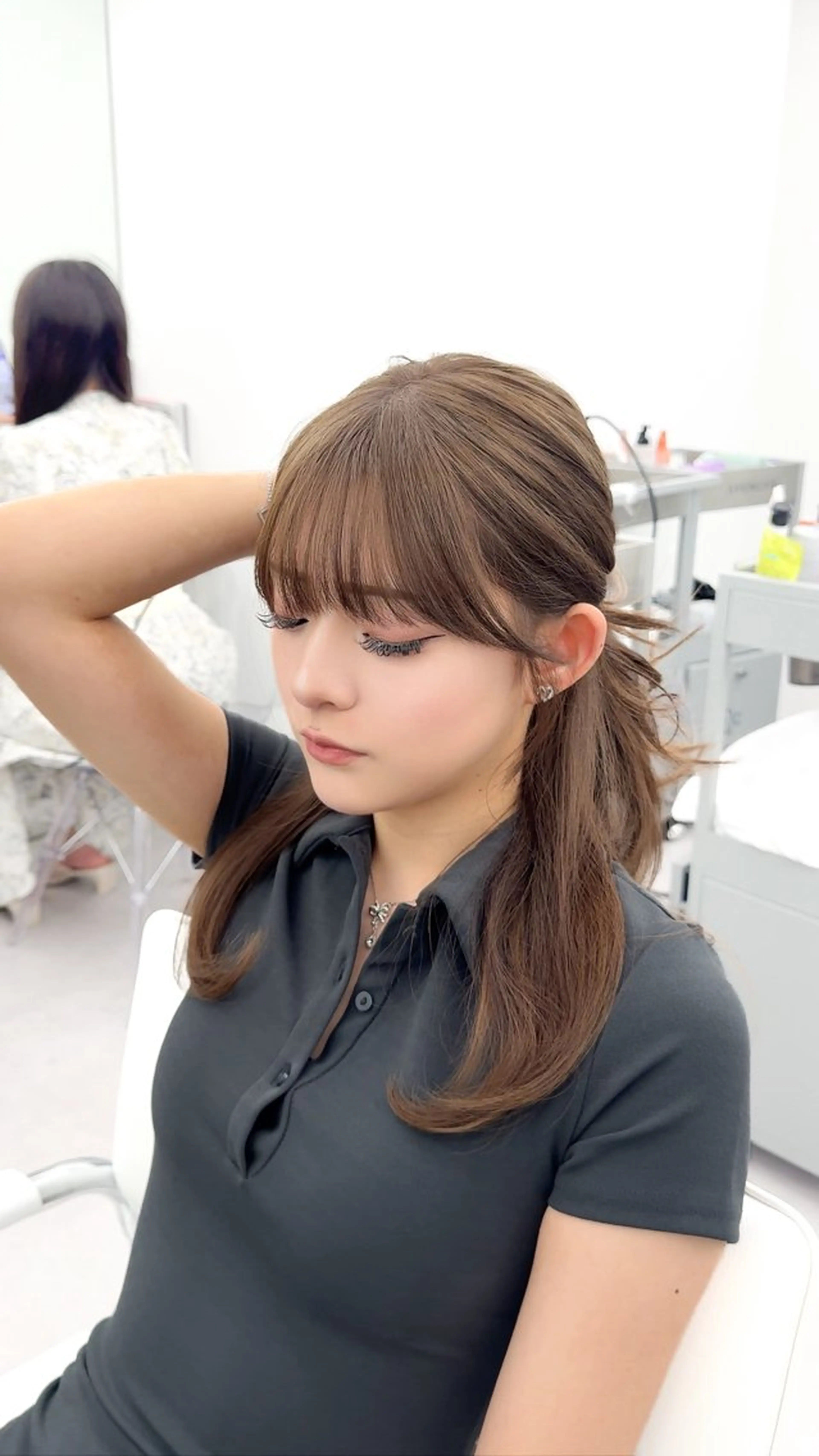 ミディアム カラー ヘアアレンジ 最小顔周り&レイヤー 特化/池袋/kokiのヘアスタイル