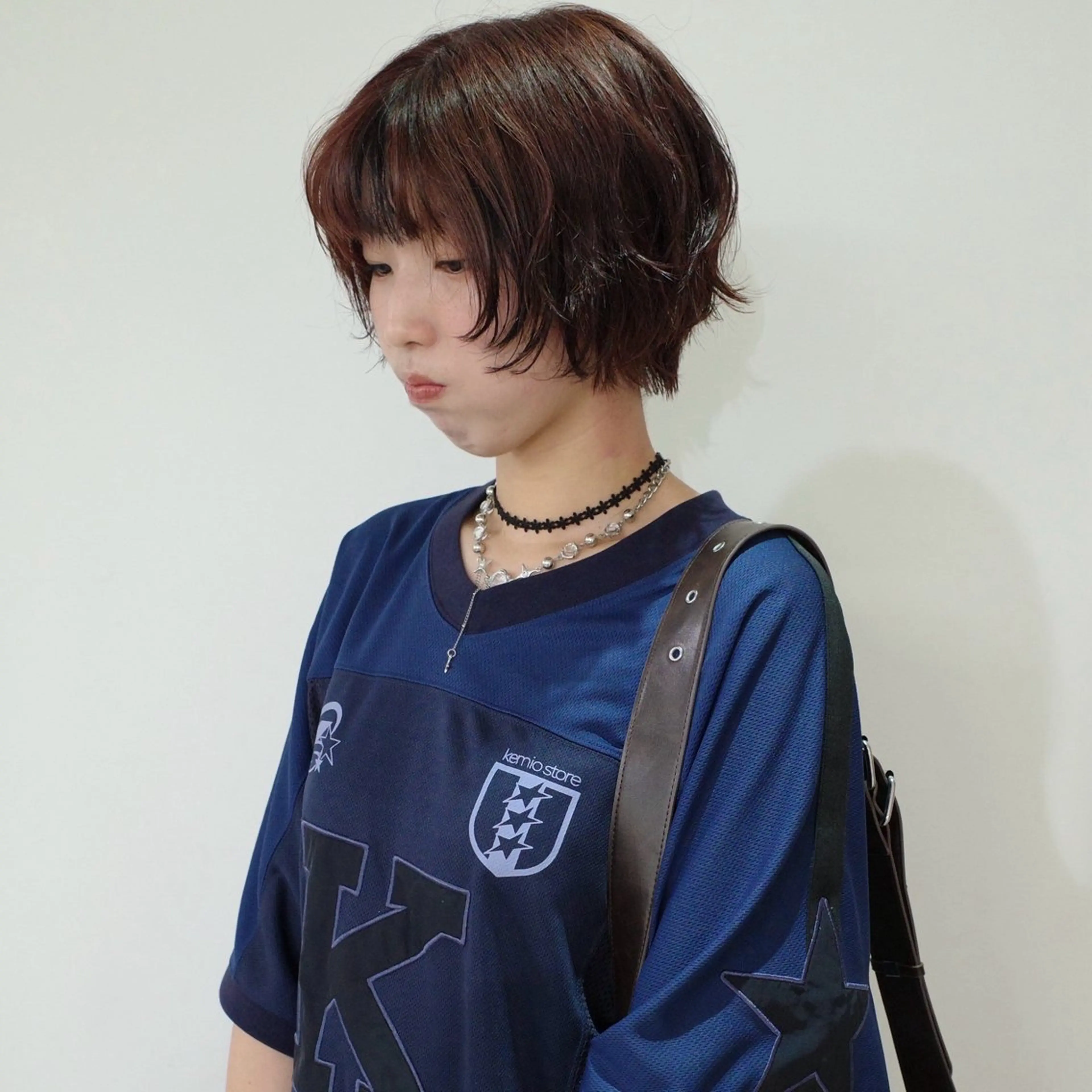 ショート カラー パーマ 透明感カラー 顔まわりレイヤー 顔周りカット ハッシュカット レイヤーカット カット ヘアカラー トリートメント nonoka オリーブ/グレージュのヘアスタイル