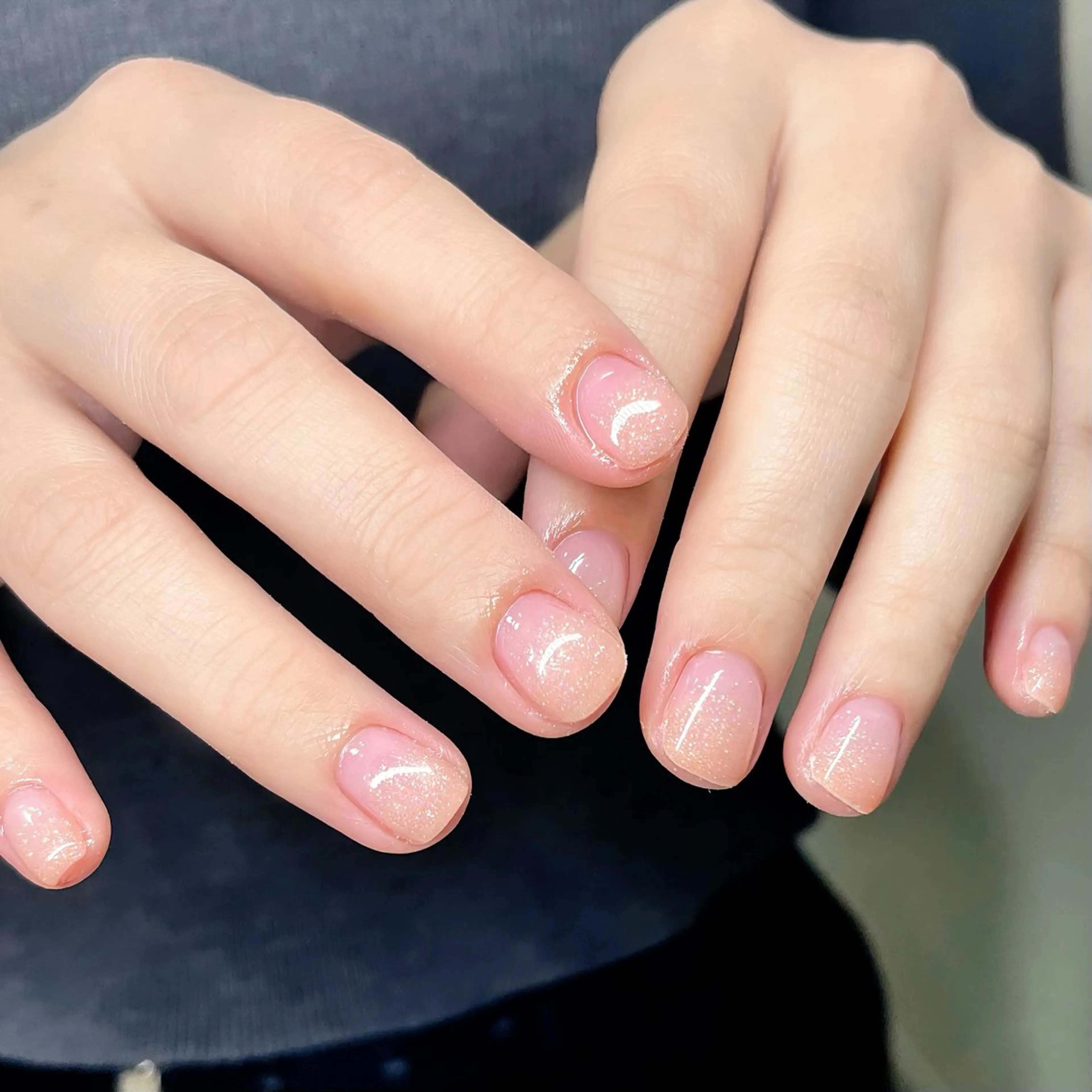 ネイル 長さ出し グラデーション ハート ラメ(グリッター) ラメグラデーション ハンドネイル ハンドケア 🫧OPELIA NAIL渋谷🫧のネイルデザイン