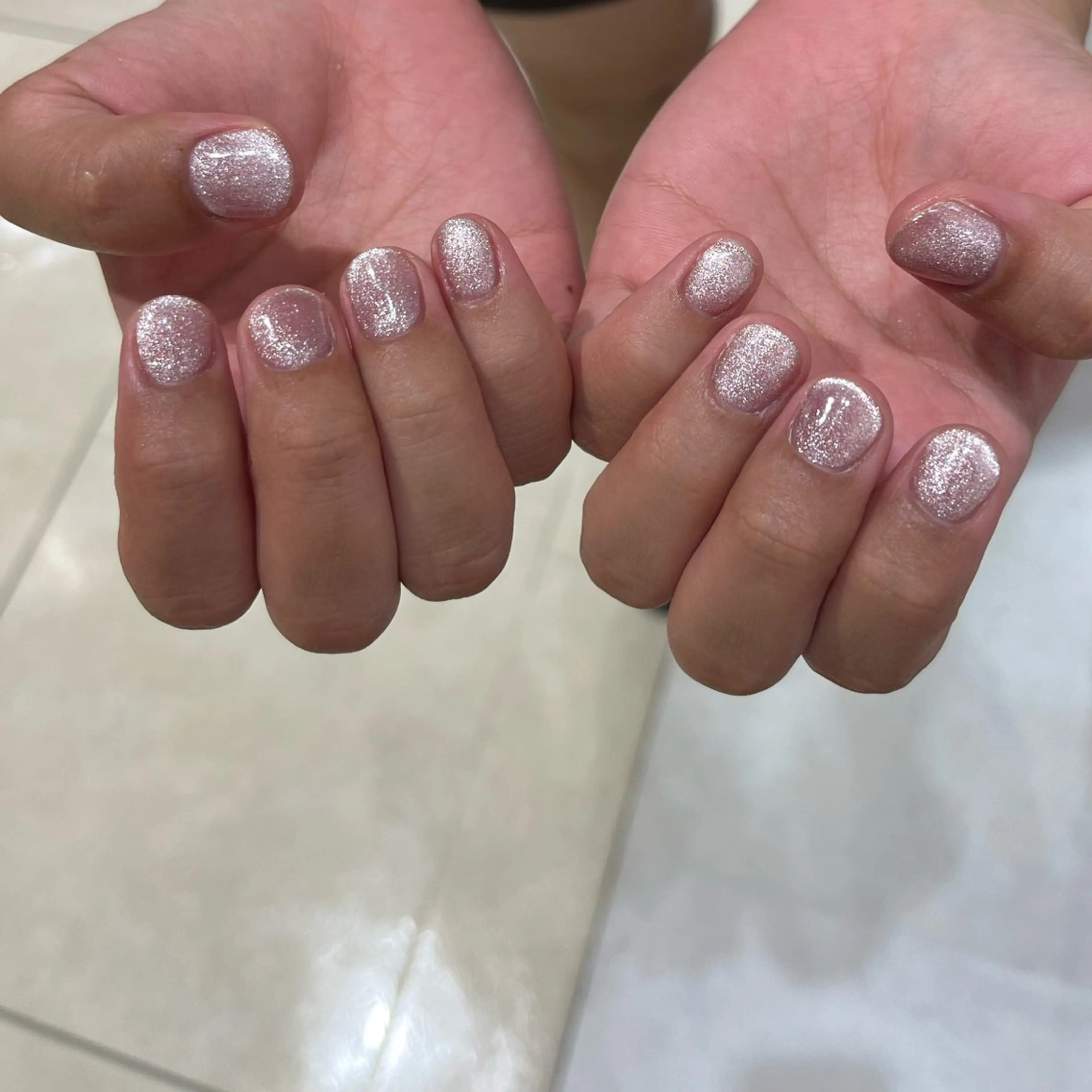 ネイル マグネットネイル ワンカラーネイル ピンク manami プルミエール錦糸町店のネイルデザイン