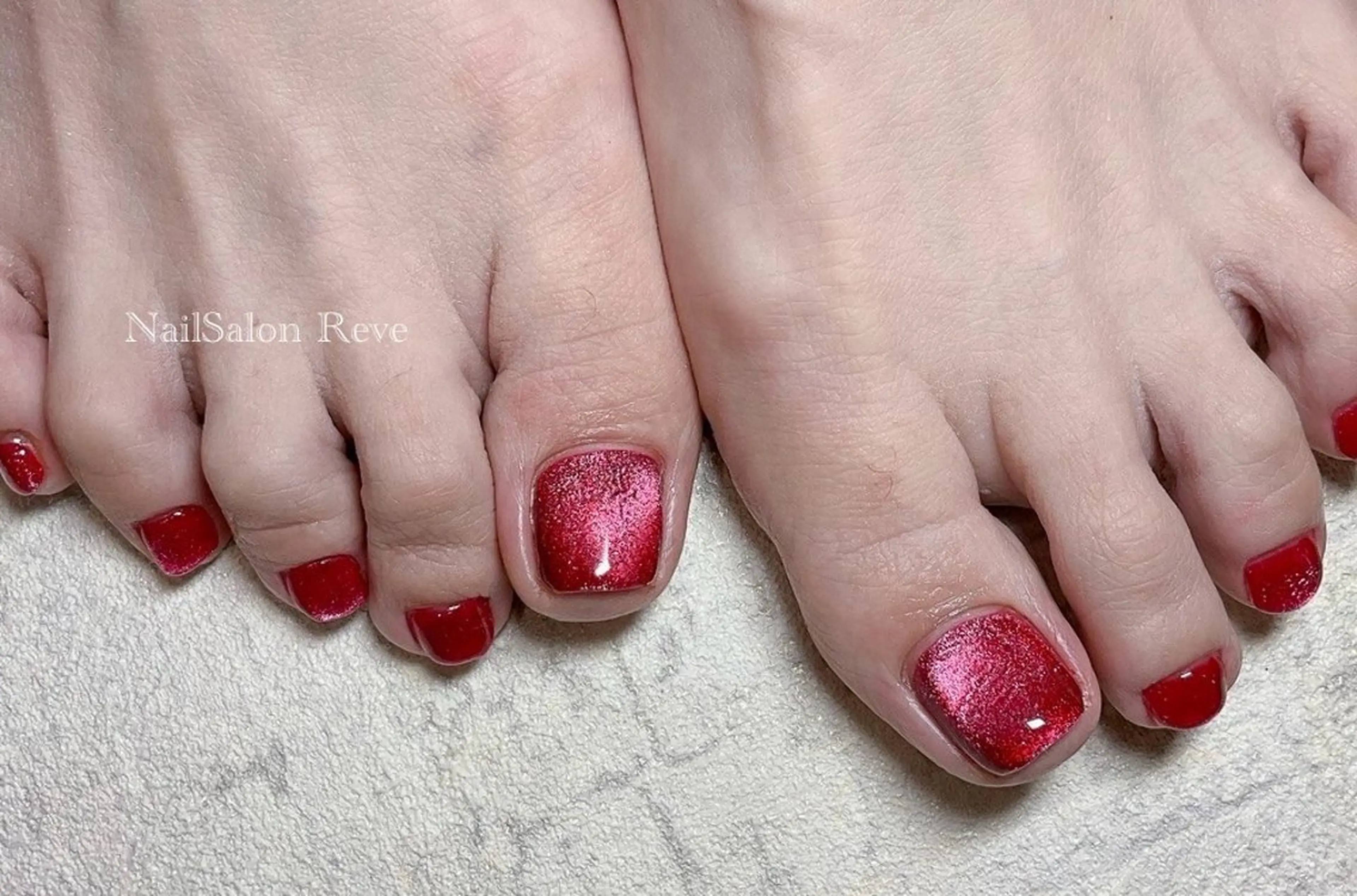 ネイル フットネイル ジェルネイル マグネットネイル フットネイル NailSalon   Reve（ネイルサロン レーヴ）所属・NailSalon Reveのネイルデザイン