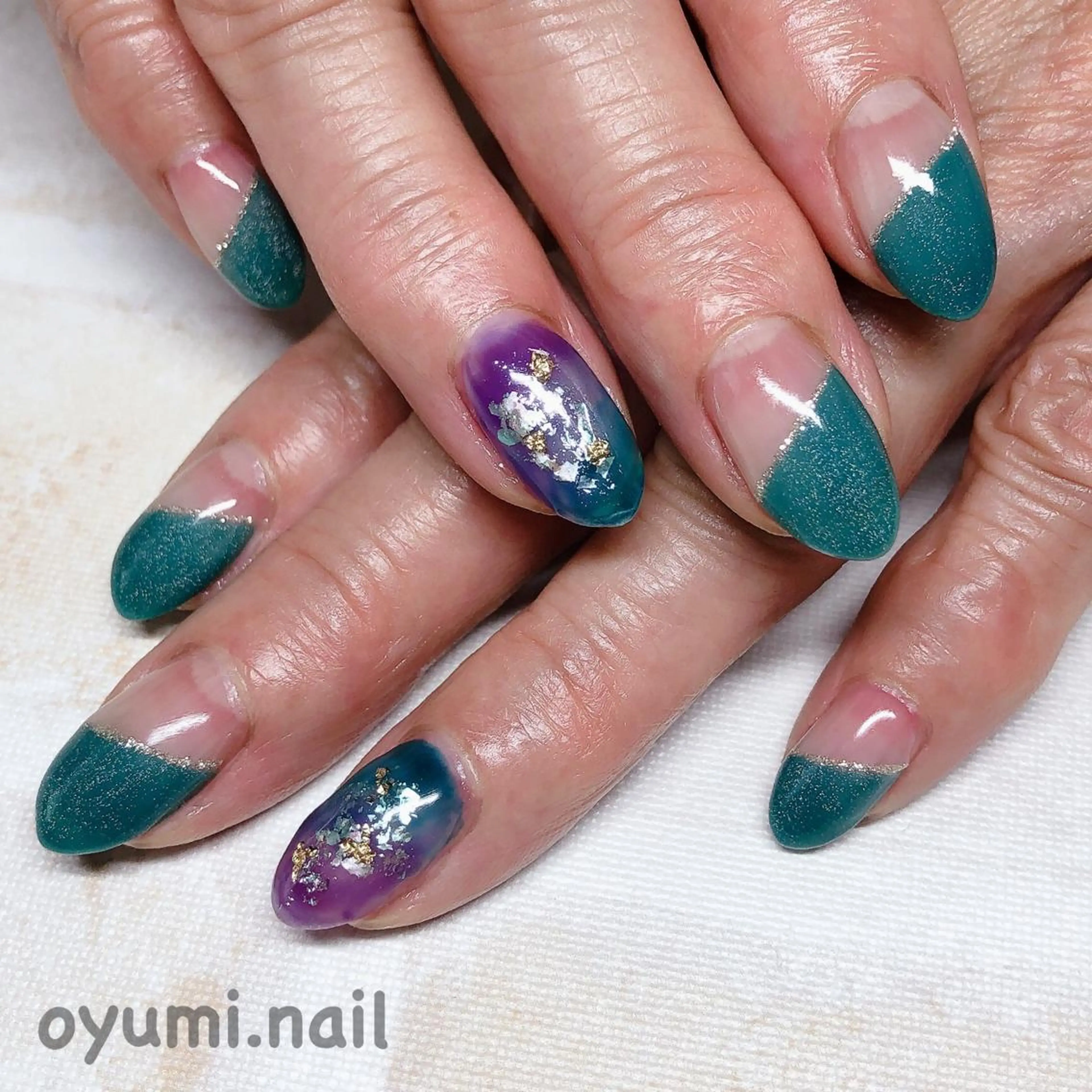 ネイル グリーン ハンドネイル takanashi yumiのネイルデザイン