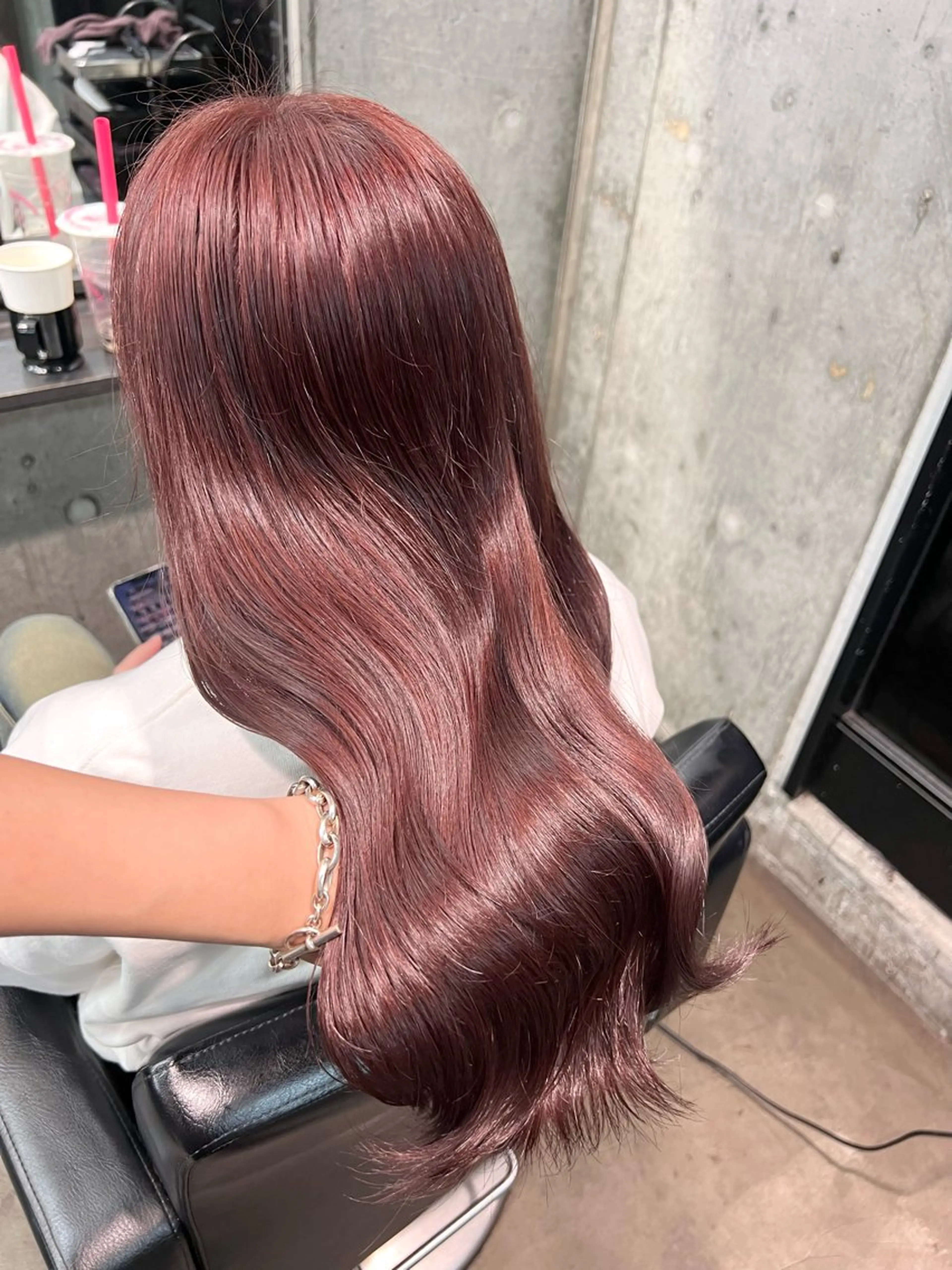 ロング カラー ブリーチ ケアブリーチ ハイトーンカラー ブリーチなしカラー レッドカラー ヘアカラー トリートメント 透明感カラー ✨ 韓国艶髪💗菅原のヘアスタイル