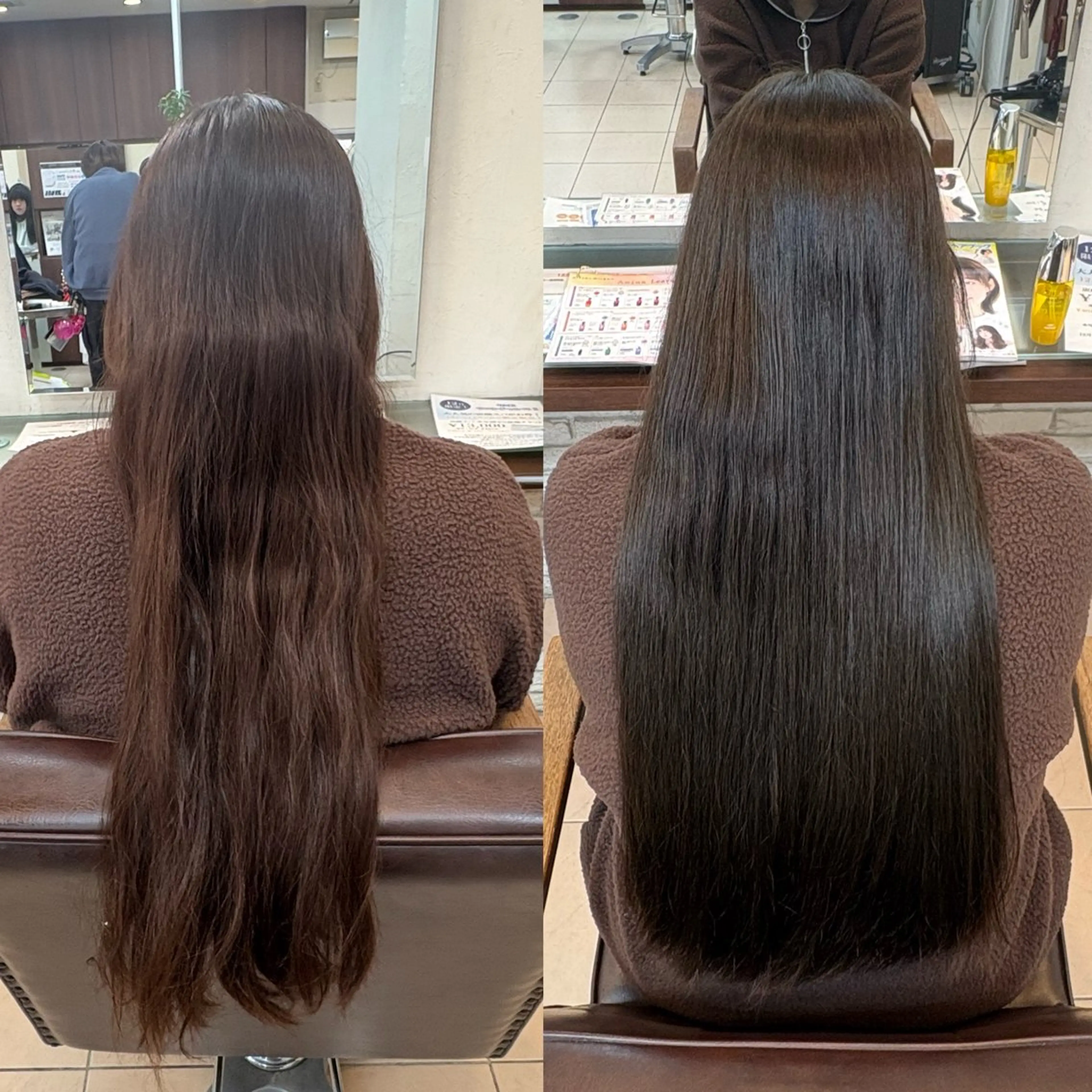 セミロング カラー ヘアカラー トリートメント まつパ/暗髪カラー/ 縮毛矯正/若菜ほのかのマツエク・マツパデザイン