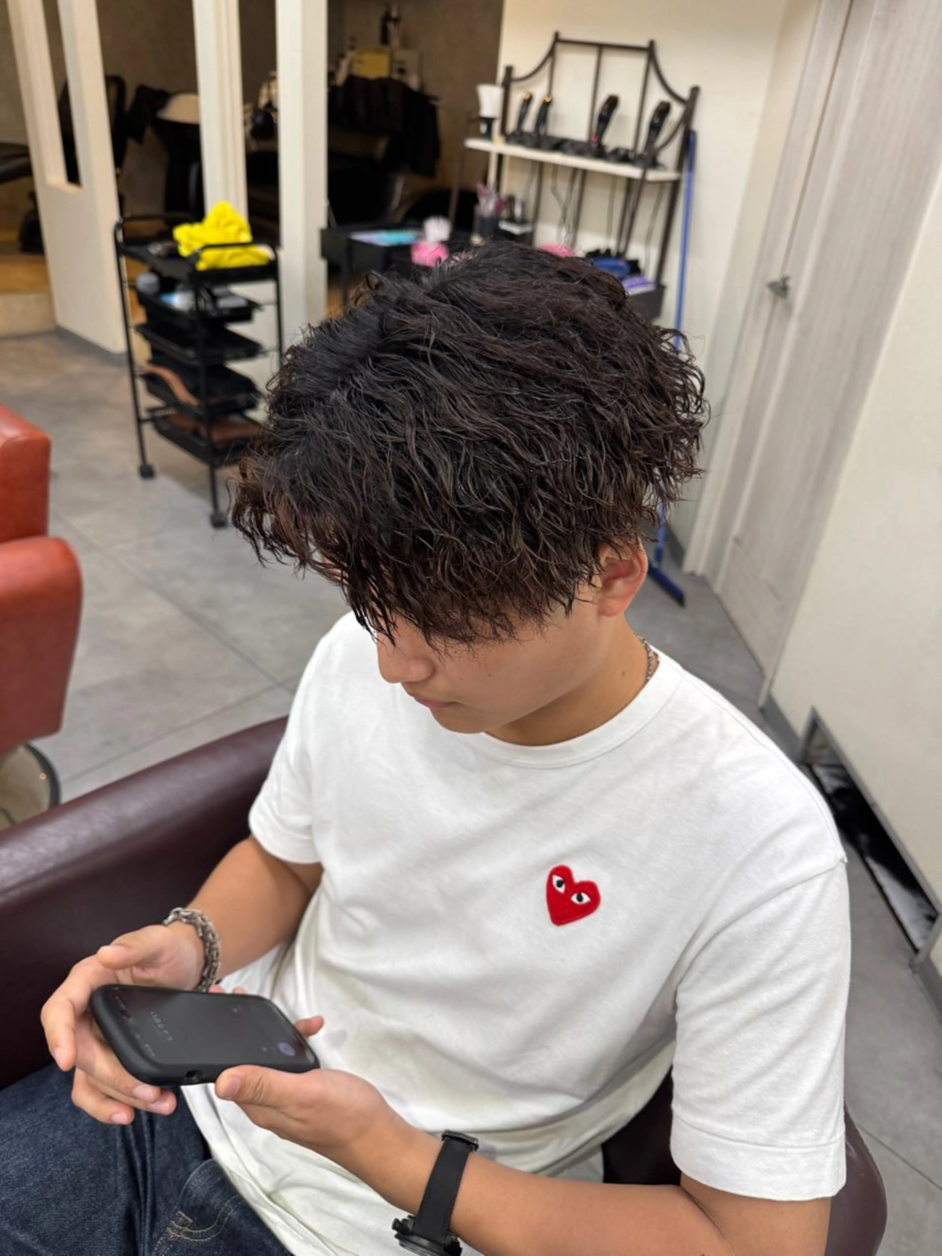 パーマ メンズ カット パーマ 京都駅/メンズサロン 山田司のヘアスタイル