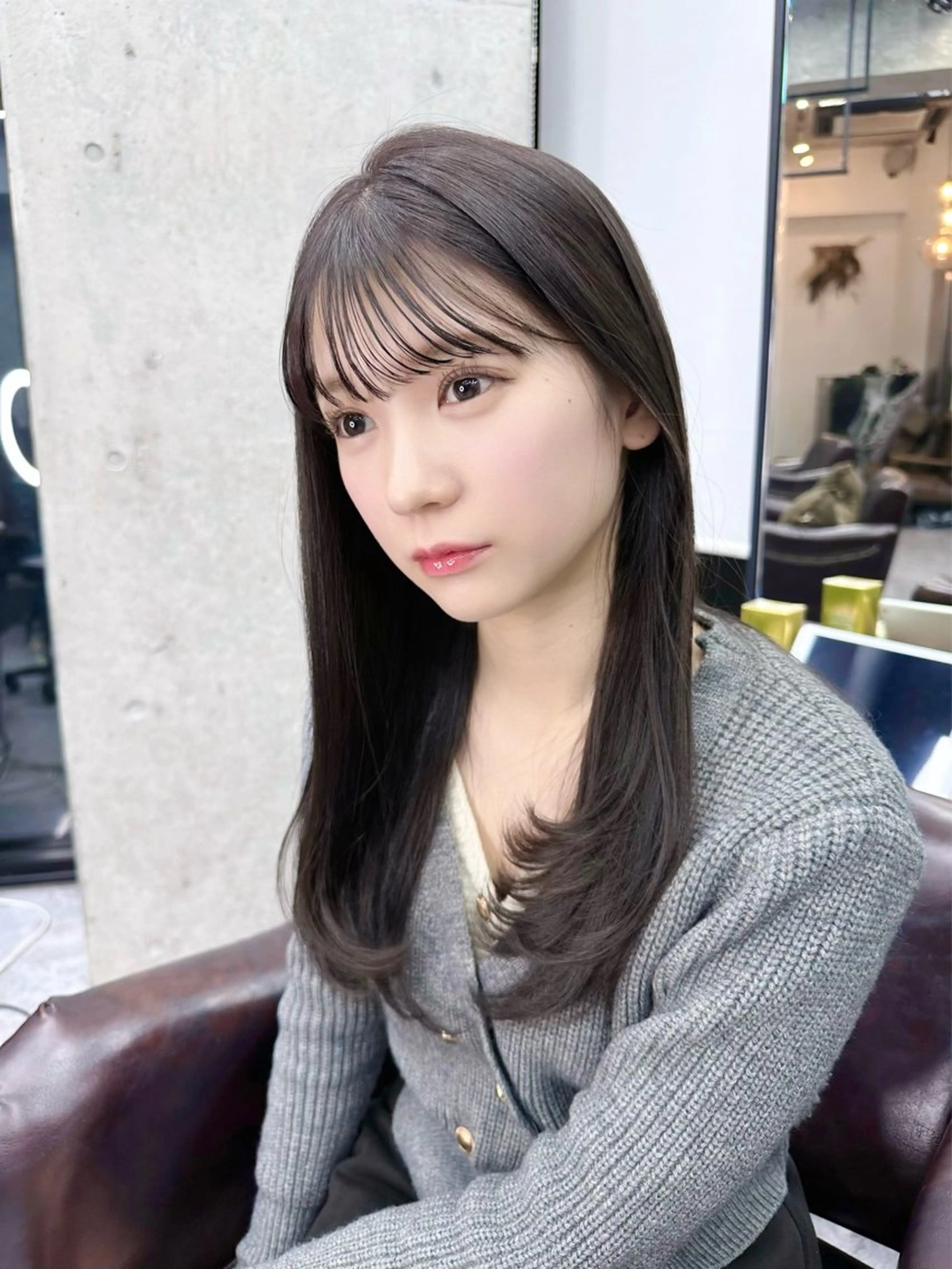 ロング カット ヘアカラー トリートメント 韓国/ワンホンヘア 髪質改善/MaCoのヘアスタイル