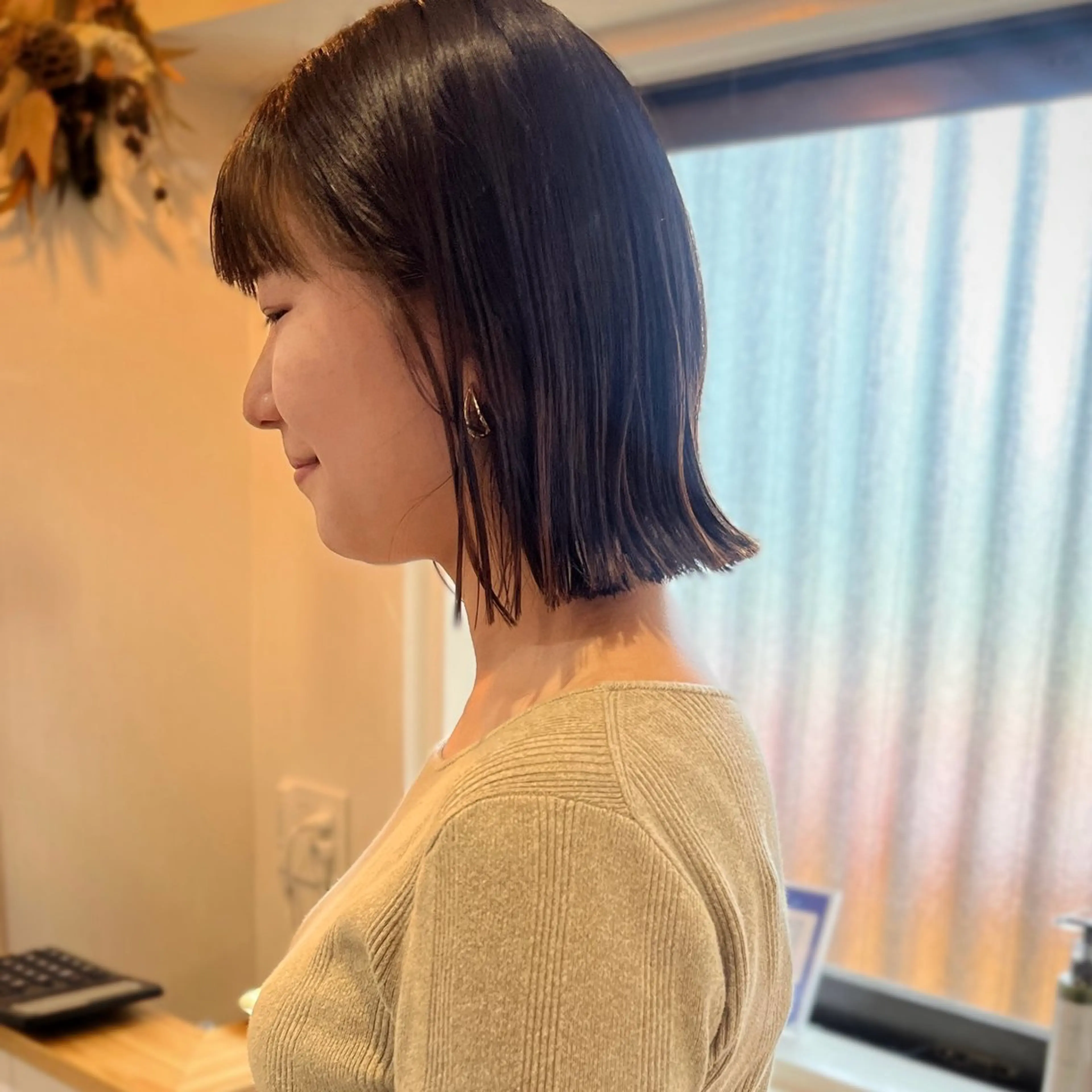 ショート 切りっぱなしボブ ボブ カット トリートメント ボブ/透明感カラー /坂口恵梨子のヘアスタイル