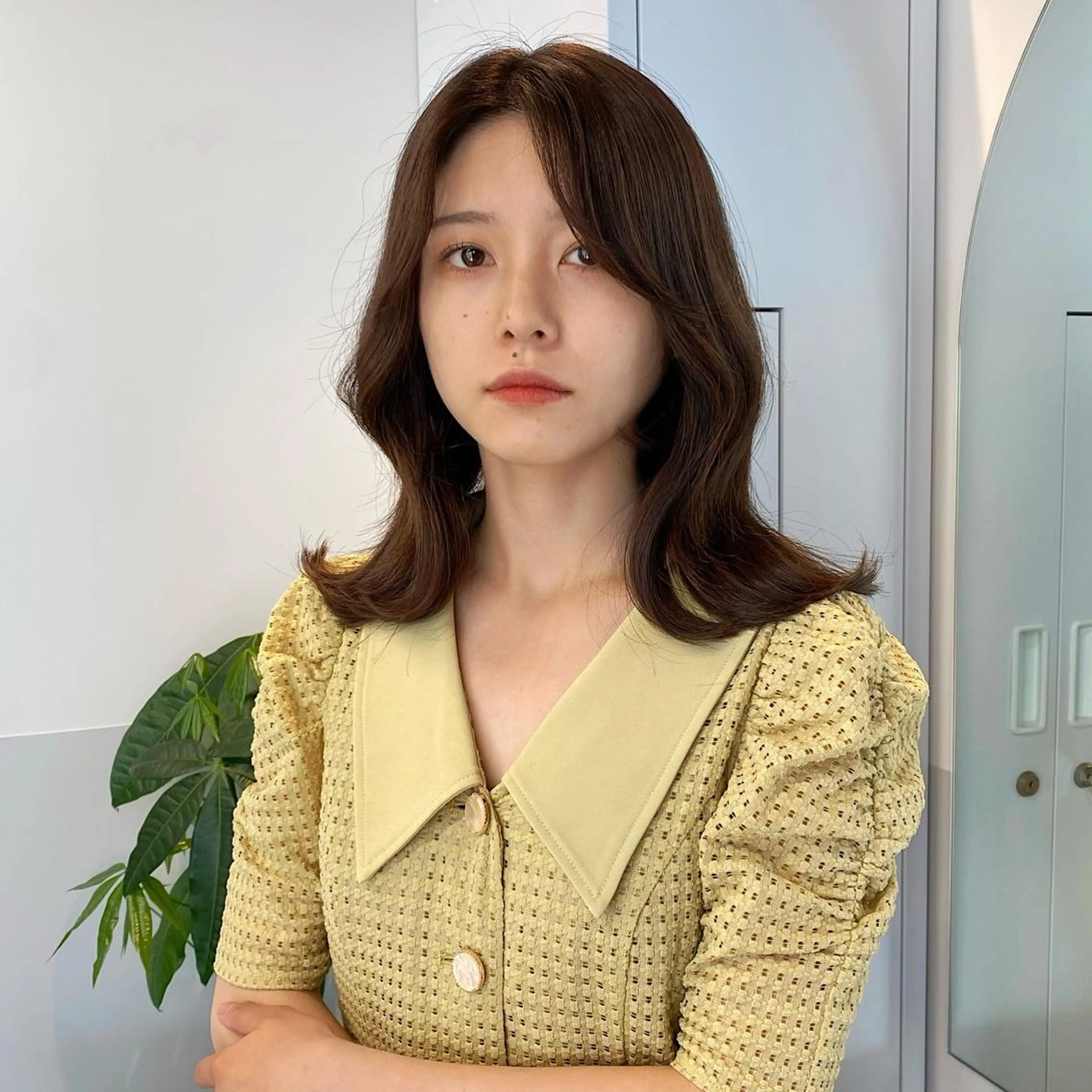 ミディアム カラー ヘアアレンジ ブリーチなしカラー/ 髪質改善/寺門束のヘアスタイル