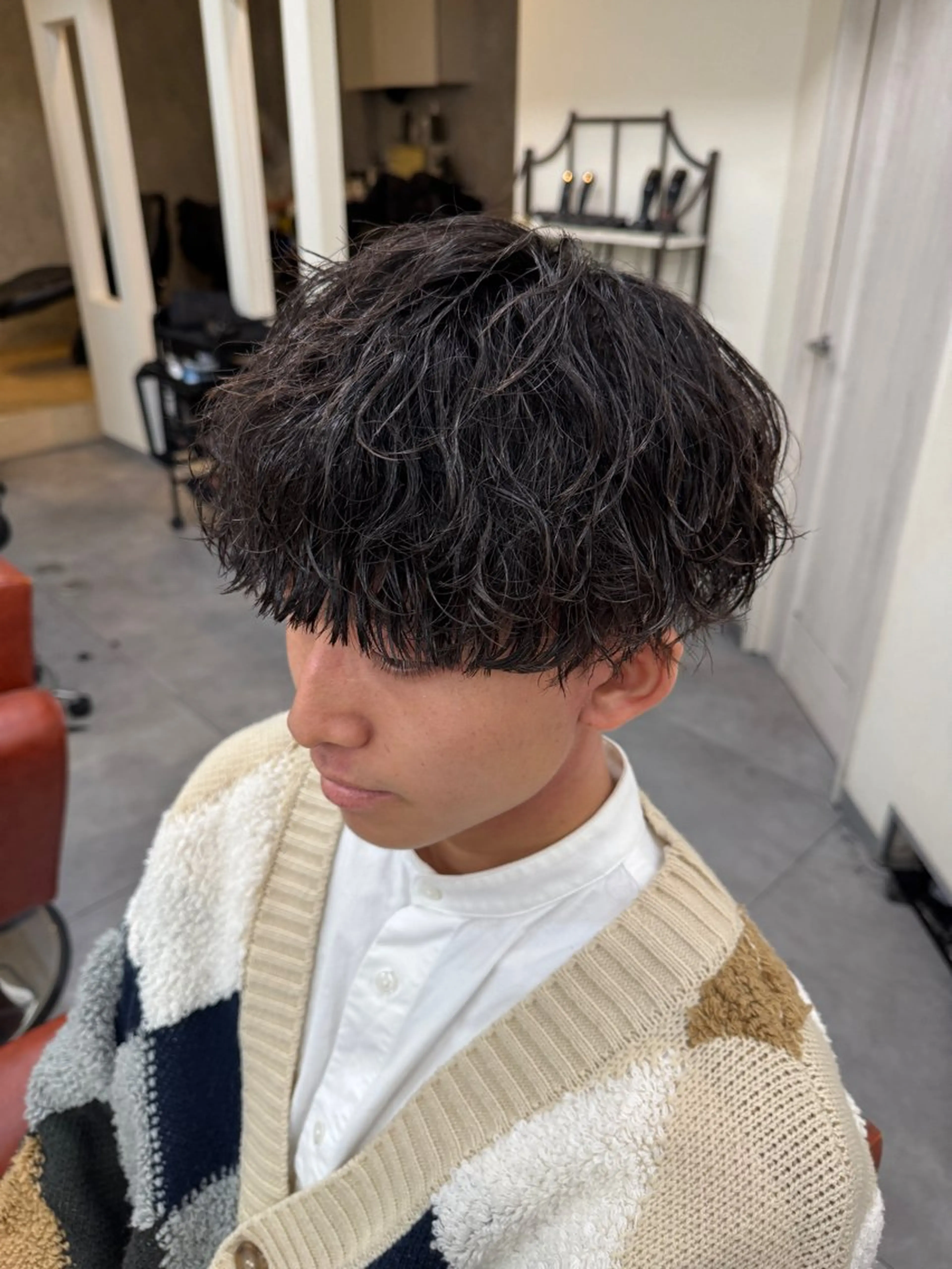 パーマ メンズ カット パーマ 京都駅/メンズサロン 山田司のヘアスタイル