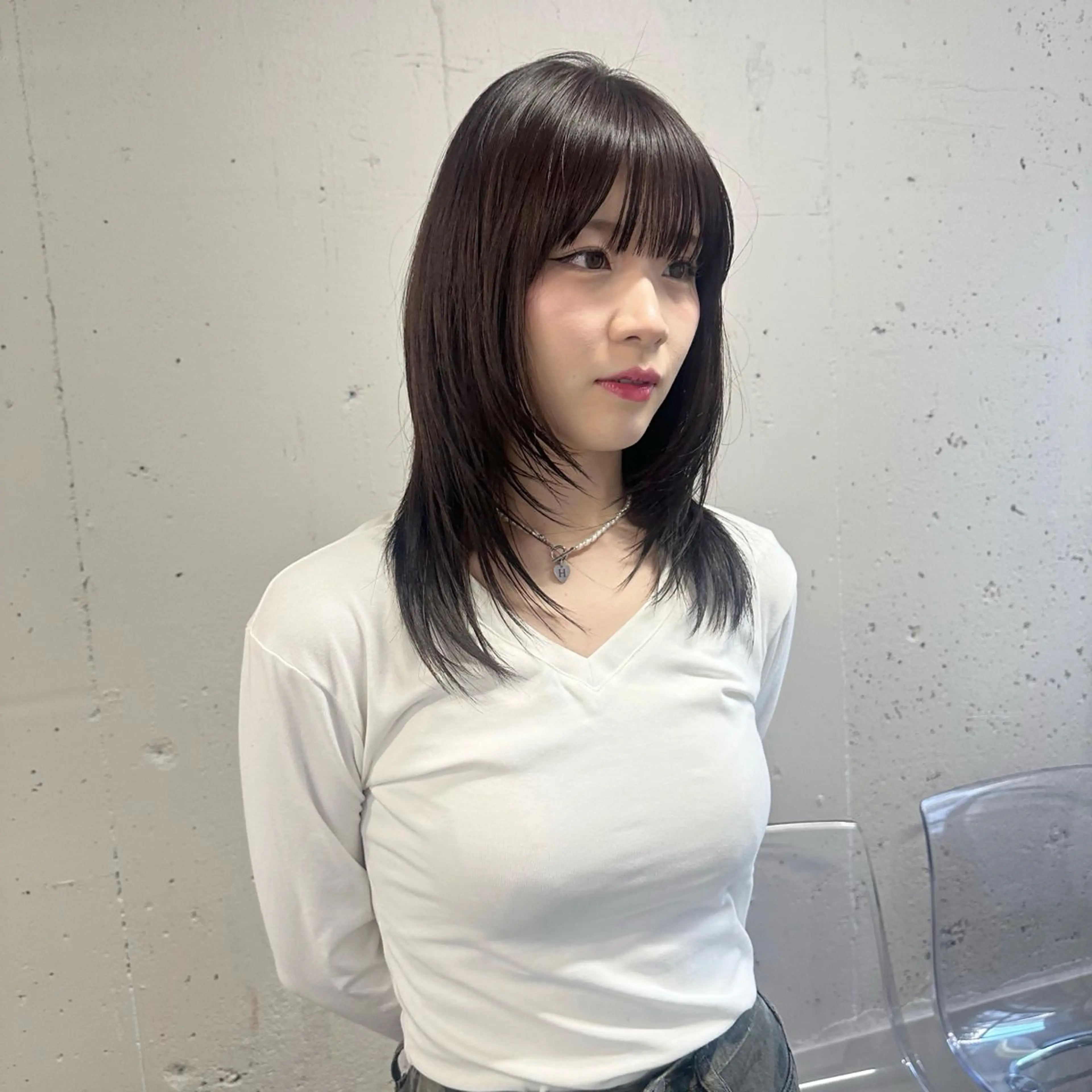 セミロング saya🎀似合わせ レイヤーカットのヘアスタイル