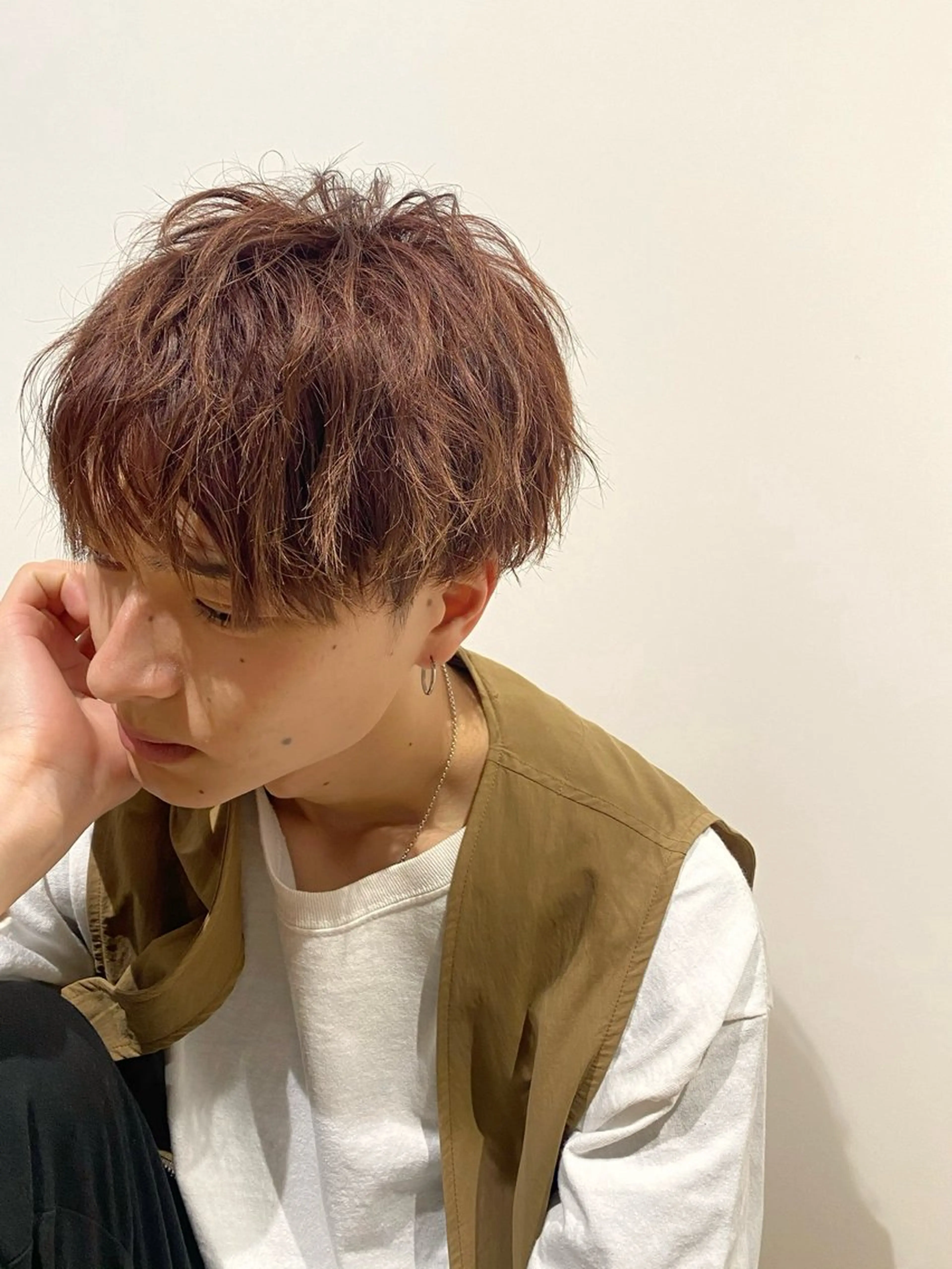 ショート カラー メンズ マッシュ ベージュカラー ピンクカラー ピンクベージュ ショートヘア カット ヘアカラー GO TODAY SHAiRE SALON Arc店所属・🉐メンズヘア特化 men's/ケンイチのヘアスタイル