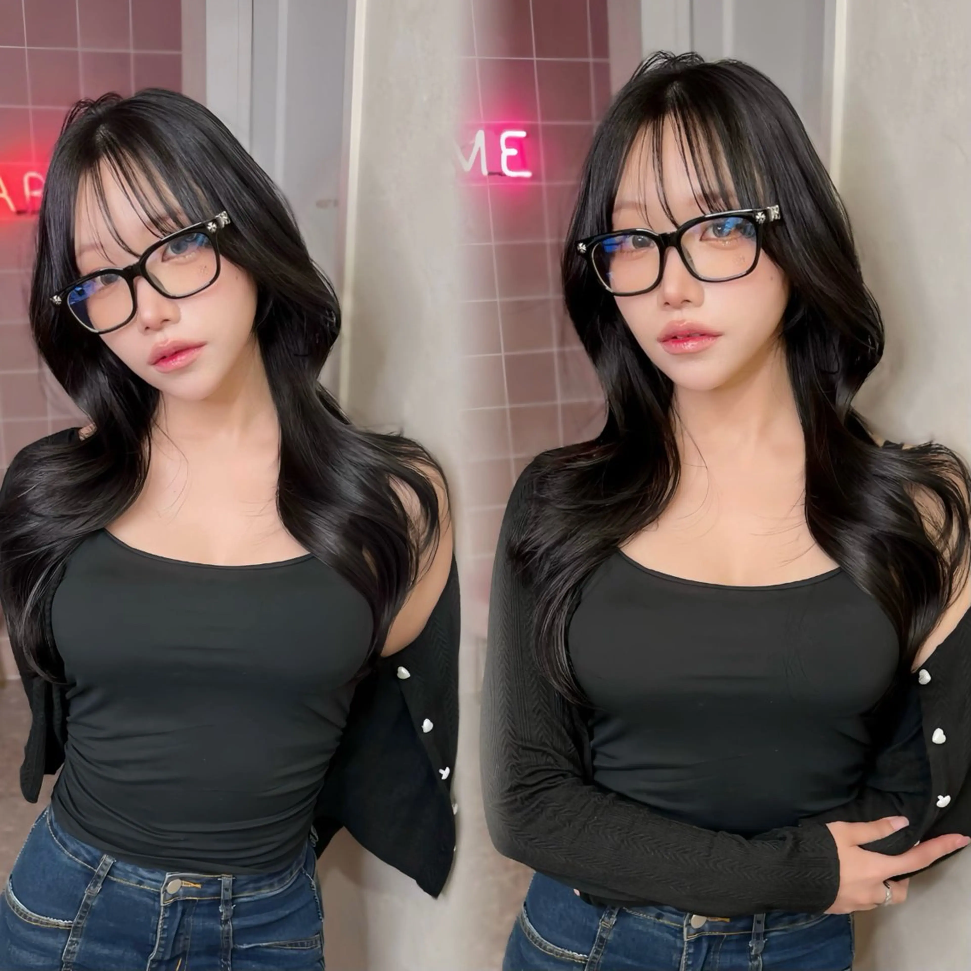 【🫧髪質改善🫧】 🇰🇷韓国風小顔カット🇰🇷＋透明感カラー＋✨7stepインメトリィ超音波 tr💜の写真