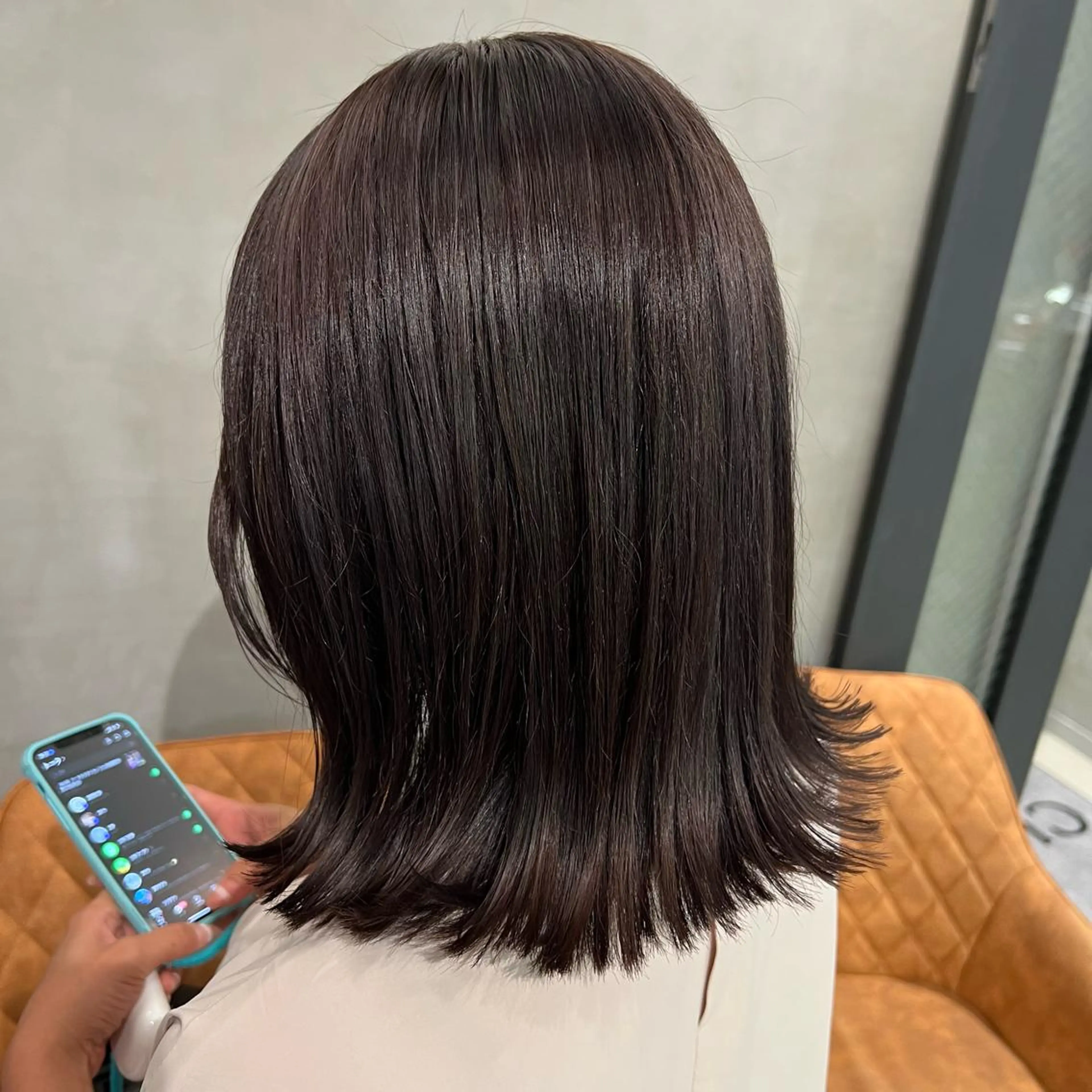 ミディアム カラー ハイライトカラー ラベンダーカラー ハイライト 🫧オリーブ/赤み消 し/暗髪🫧野本麗奈のヘアスタイル