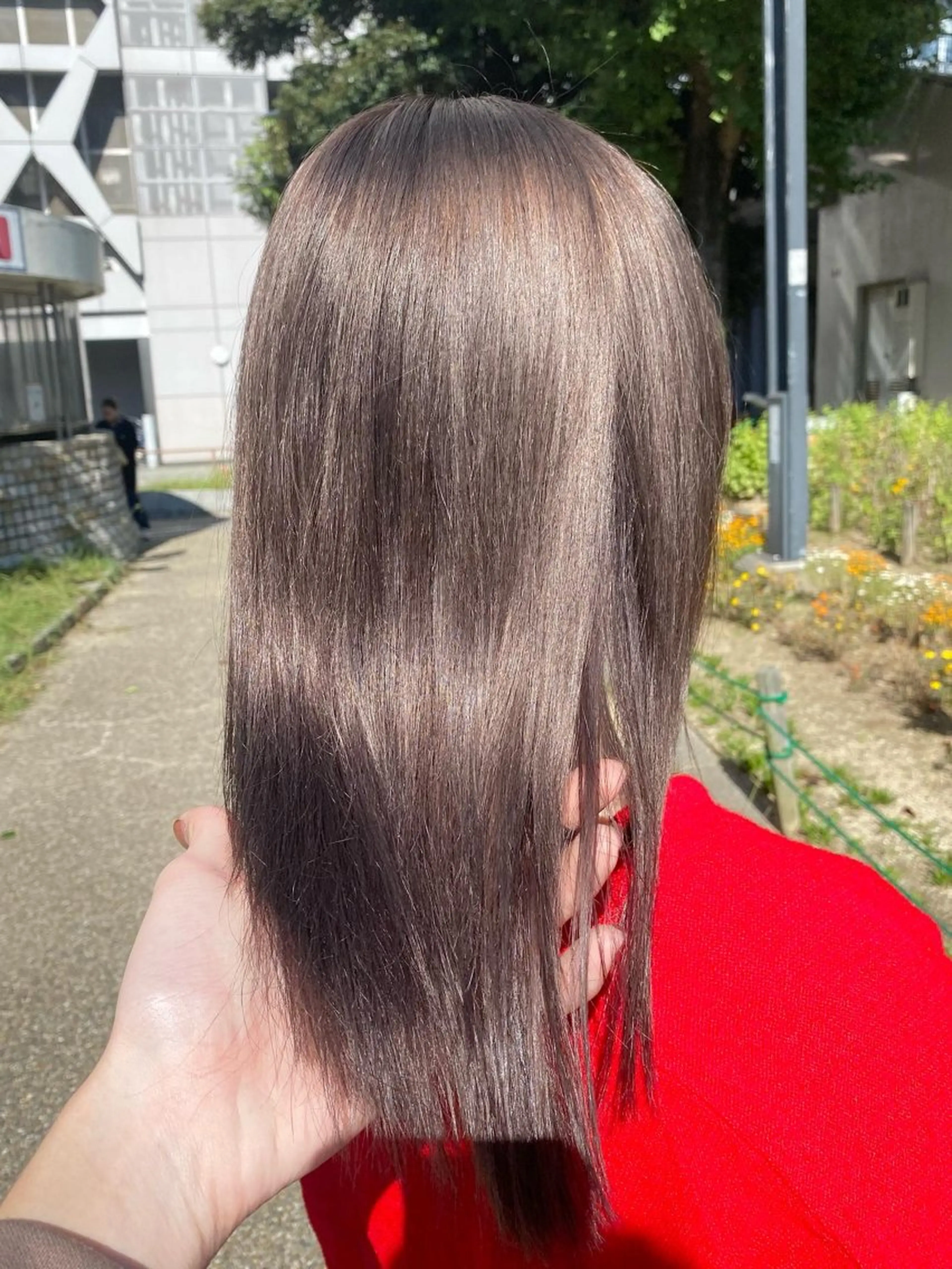 ミディアム カラー ブラウンカラー 透明感カラー ヘアカラー トリートメント 鈴木/ミルクティー/ ブリーチ/ボブ/のヘアスタイル