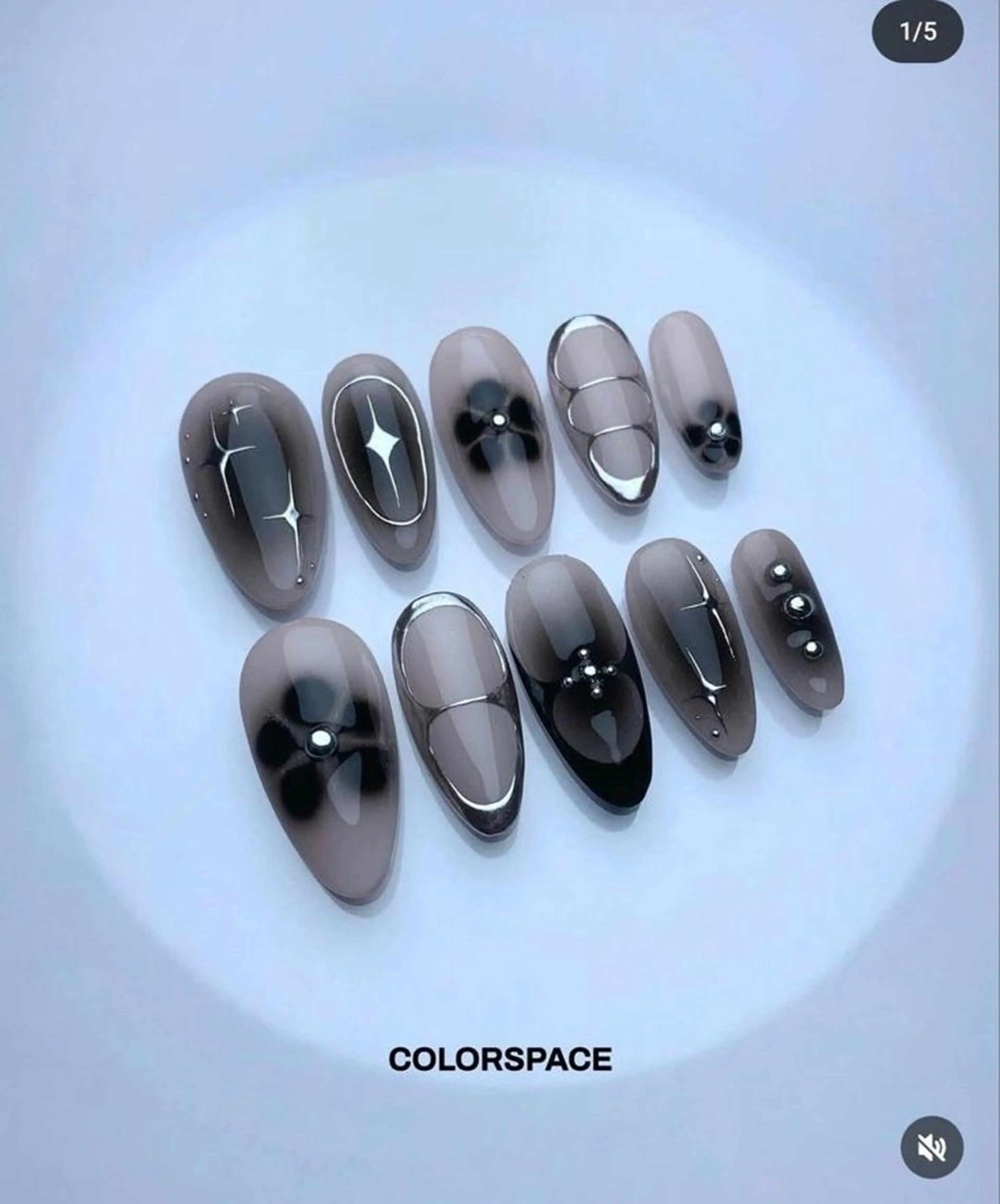 ネイル グラデーション ラメ(グリッター) マグネットネイル ミラーネイル ニュアンスネイル ハンドネイル 波 なみのネイルデザイン