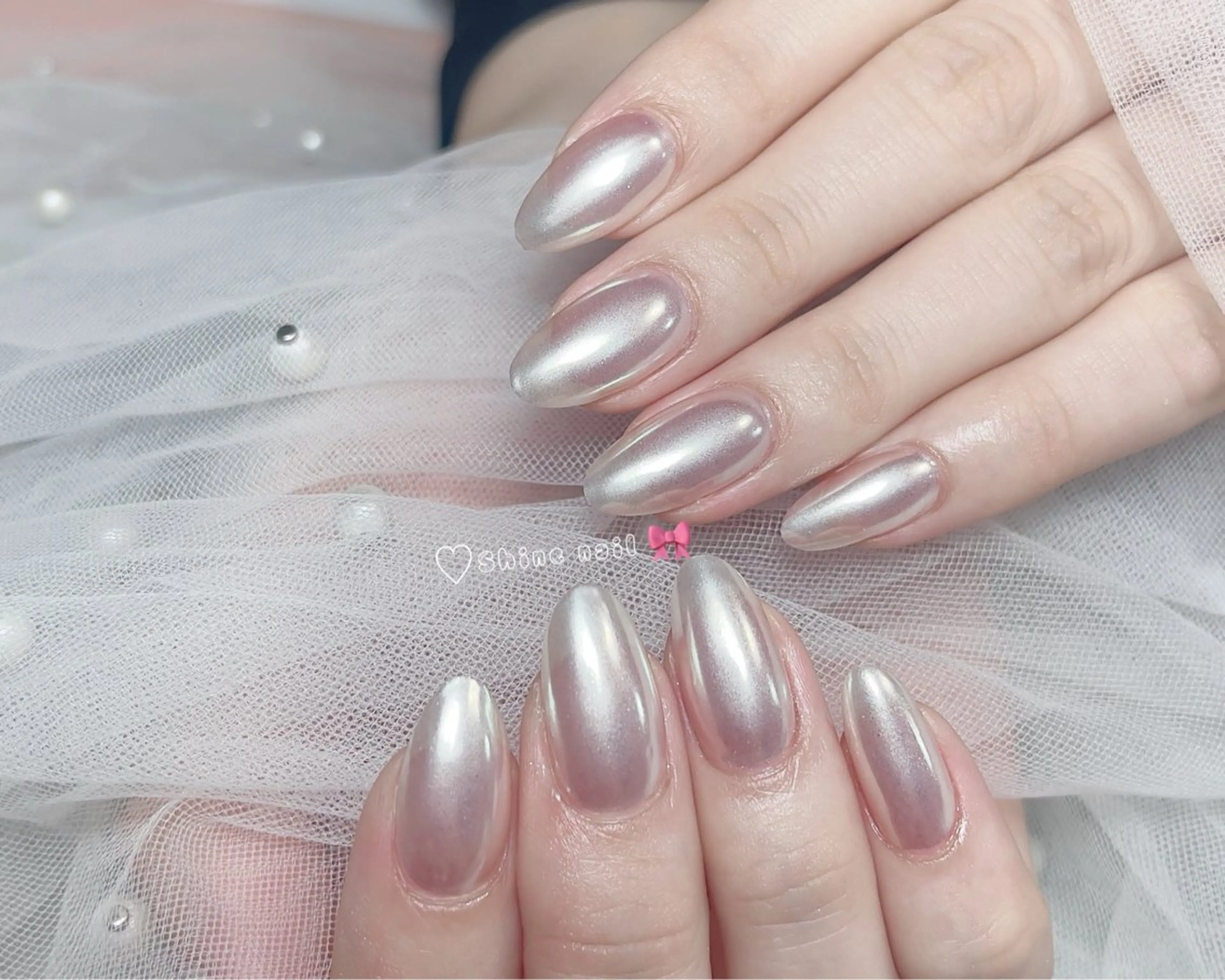 ネイル ハンドネイル 〜Shine Nail〜【サイナネイル】パラジェル／ 長さだし／持ち込み／ワンホン／フィルイン所属・shine 🎀 長さだし&デザインのネイルデザイン