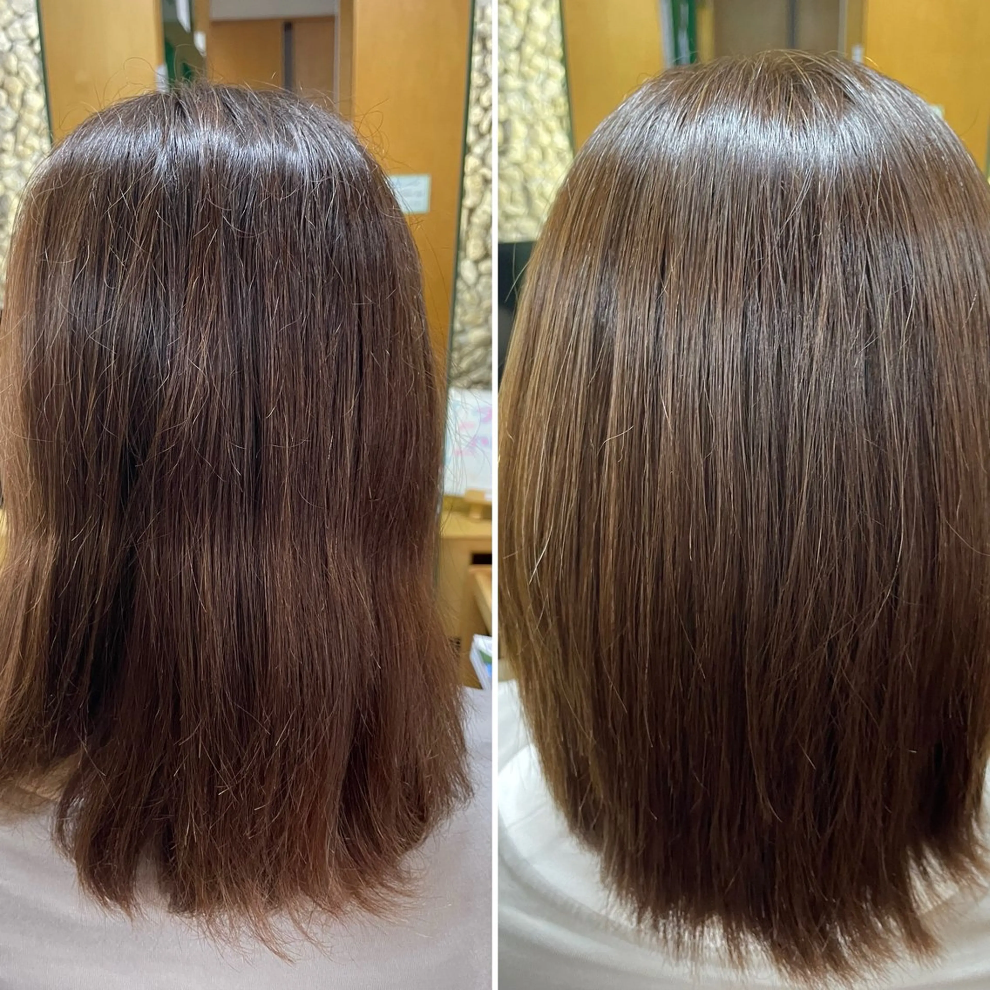 セミロング 縮毛矯正 katae sayoriのヘアスタイル