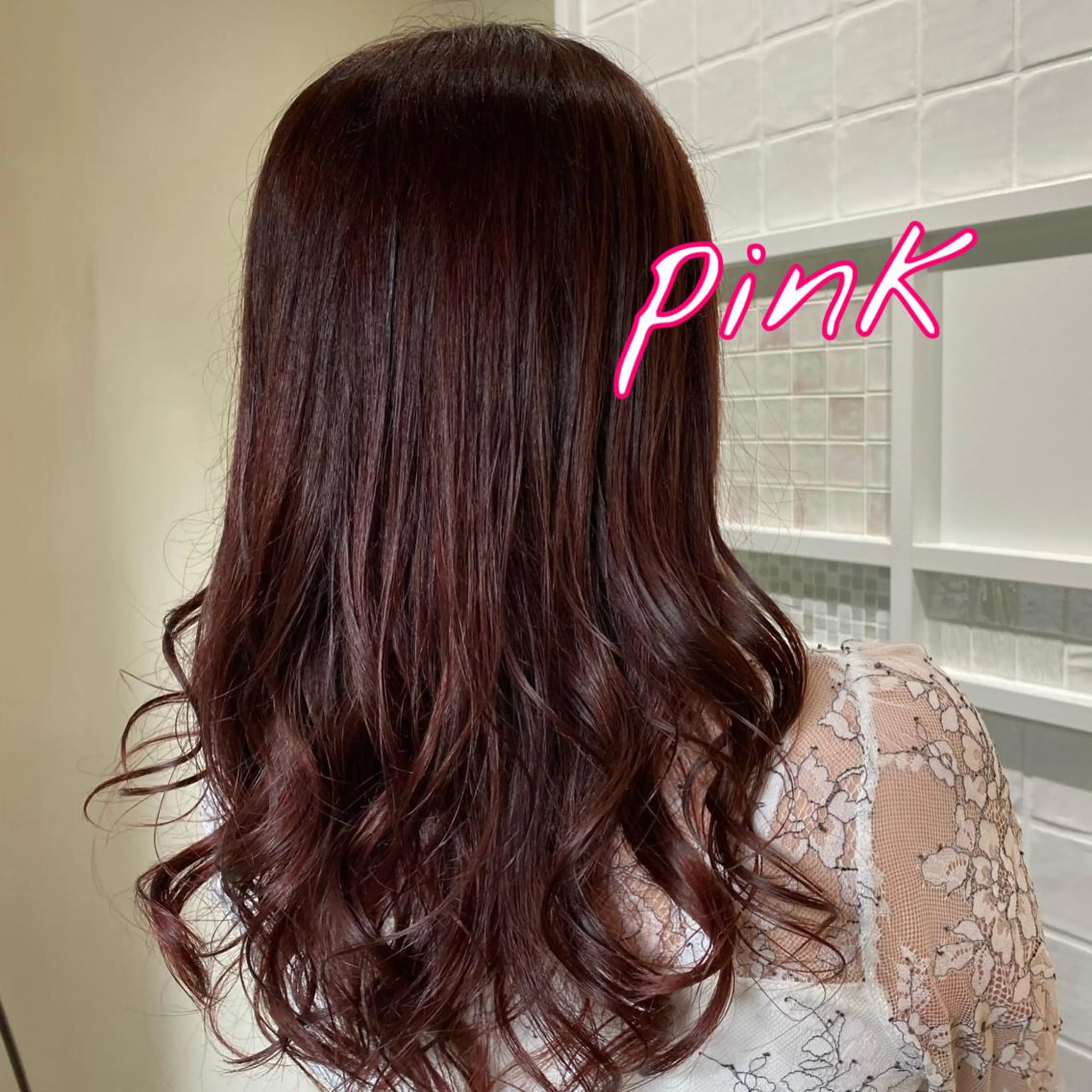 セミロング カラー ピンクカラー カット ヘアカラー CYAN.栄店所属・パーマ/髪質改善 【榎本千夏】のヘアスタイル