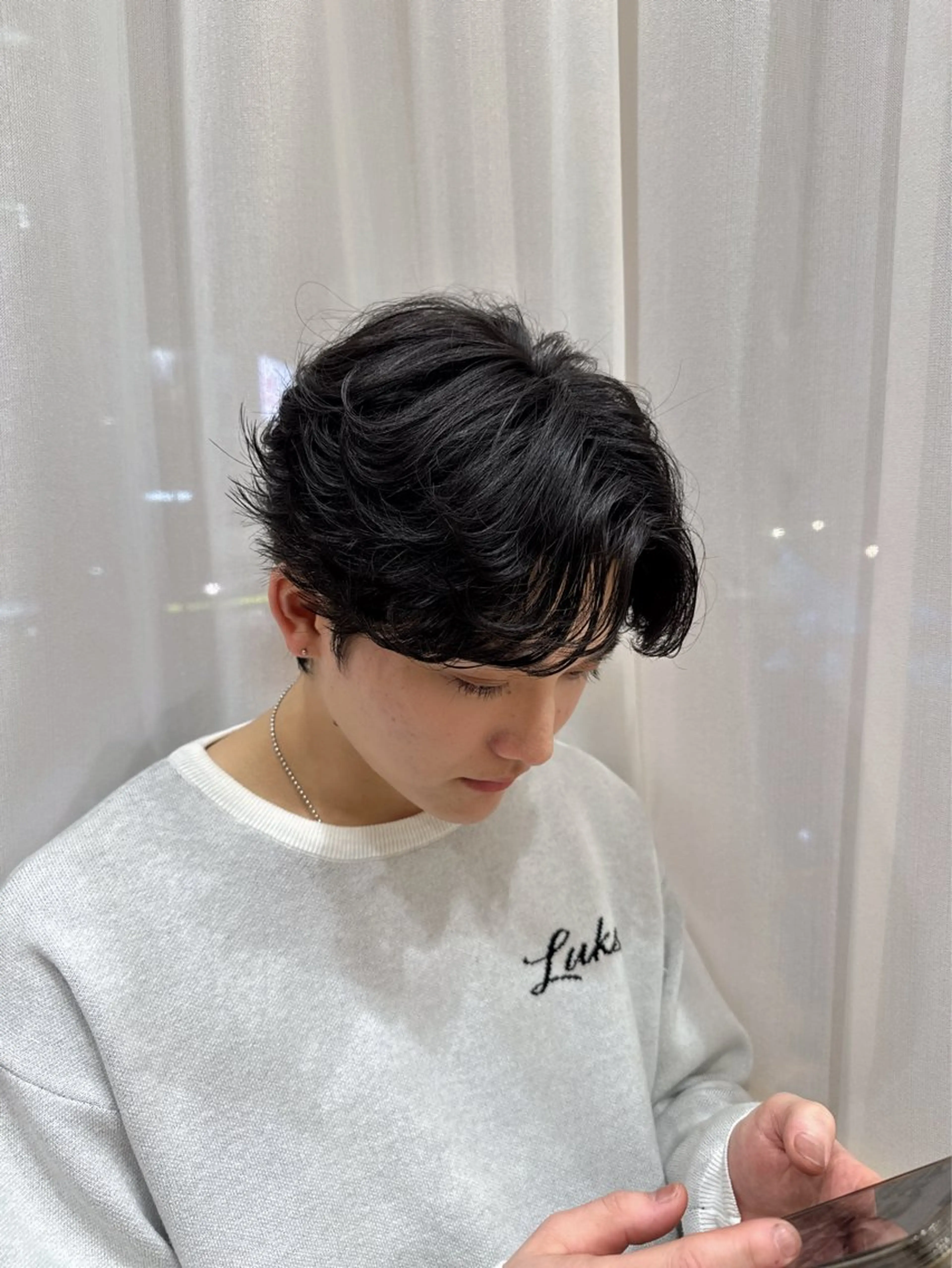 メンズ フェザーパーマ メンズパーマ 曲がる縮毛/カルマパ ーマ/池袋/横村大全のヘアスタイル