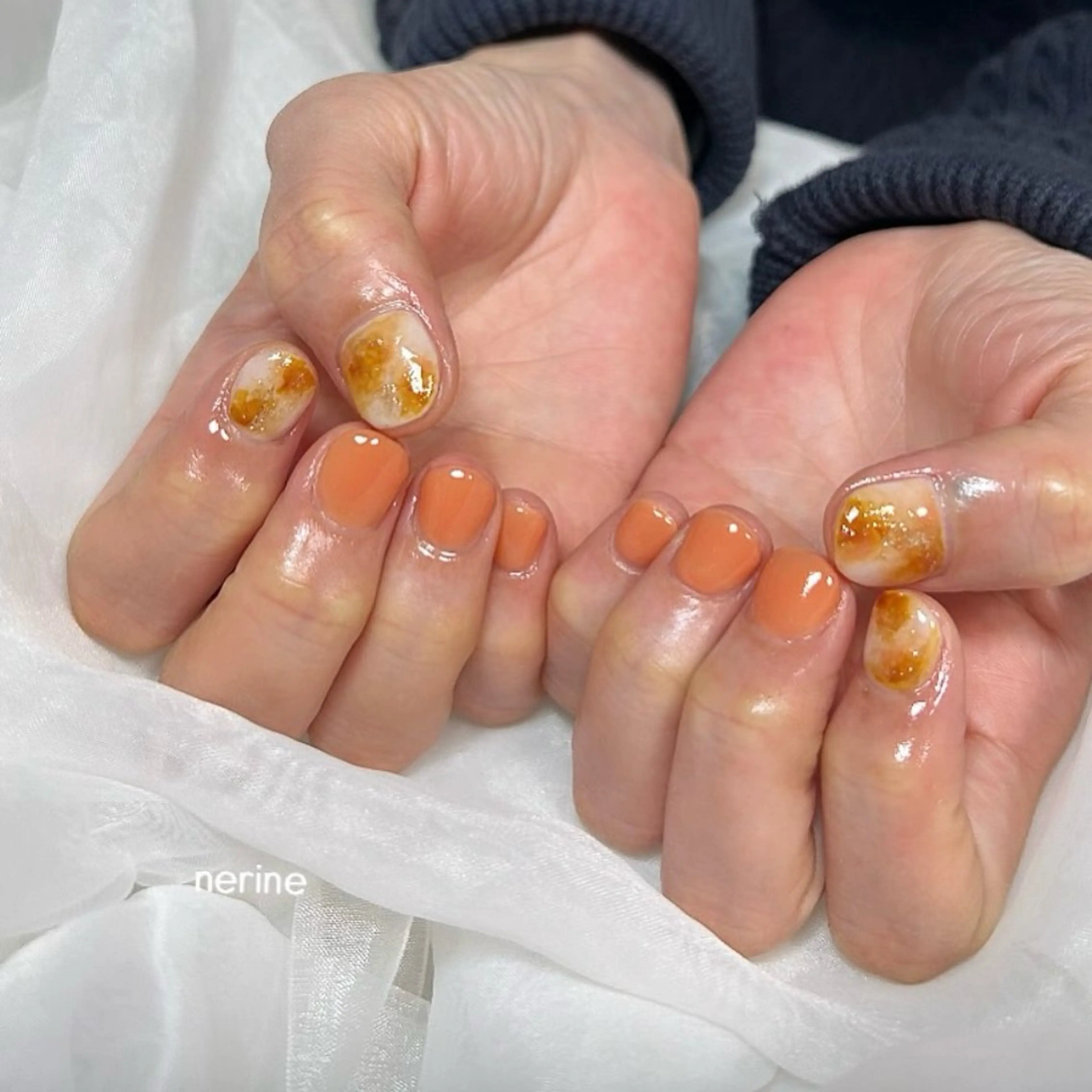 ネイル べっ甲ネイル ハンドネイル nail salon nerineのネイルデザイン