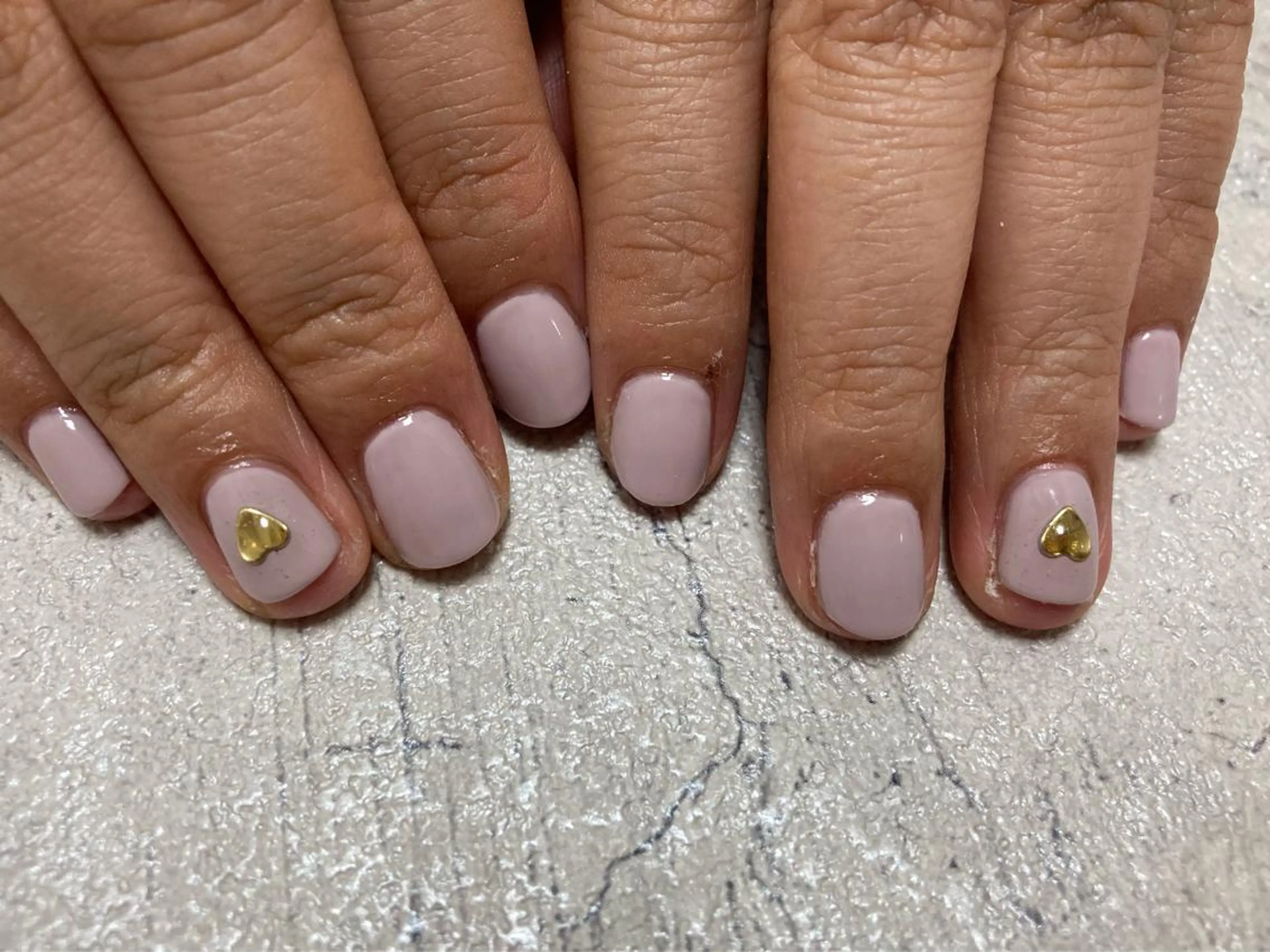 ネイル ハート ワンカラーネイル Mogu nail 二子玉川のネイルデザイン