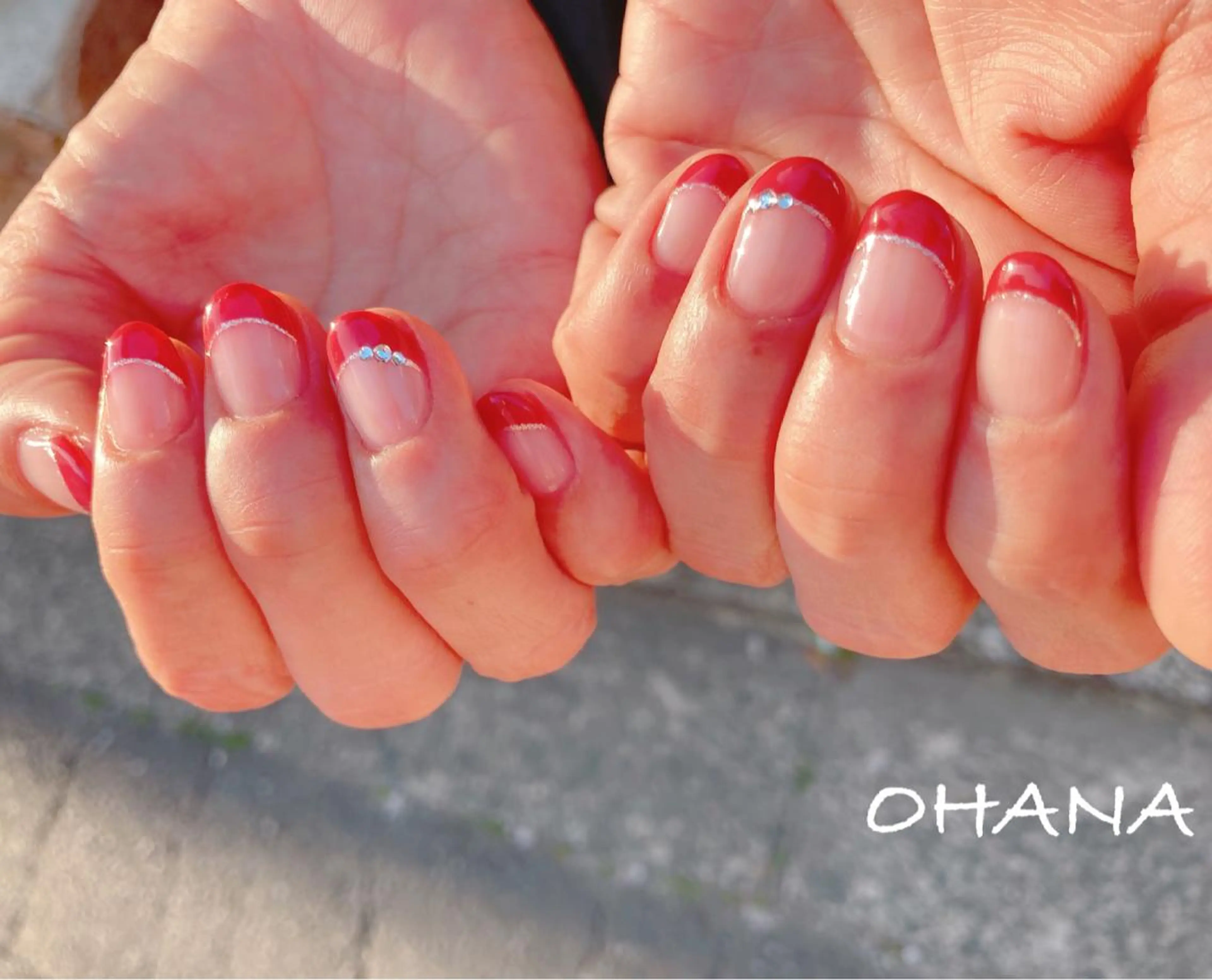 ネイル 成人式 長さ出し フットネイル ミラーネイル ニュアンスネイル nailroom  OHANA所属・nailroom OHANA🌴のネイルデザイン