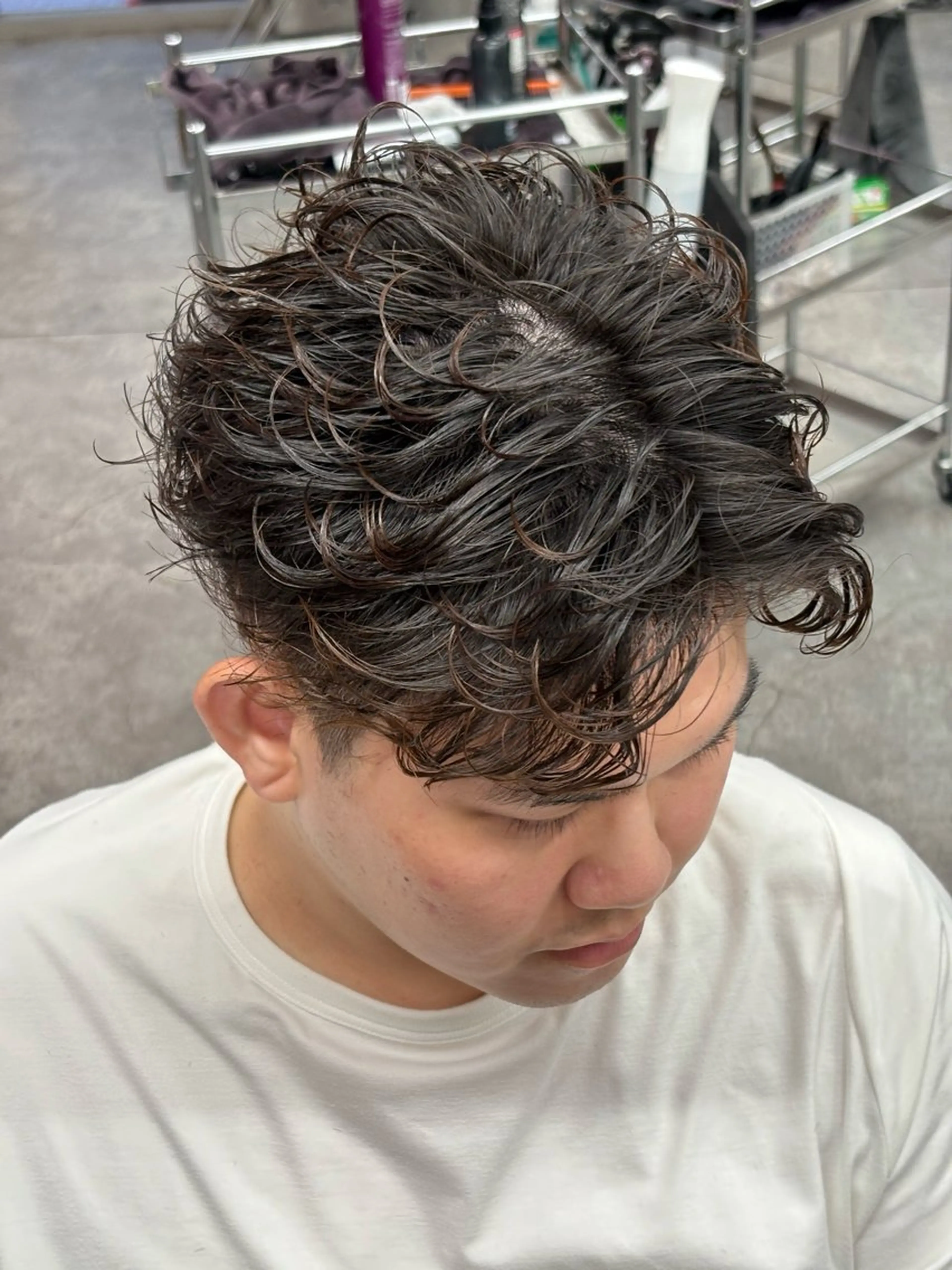 ミディアム カラー パーマ メンズ カット パーマ トリートメント ヘアセット メンズパーマ特化 🔥韓国ヘア職人🔥のヘアスタイル