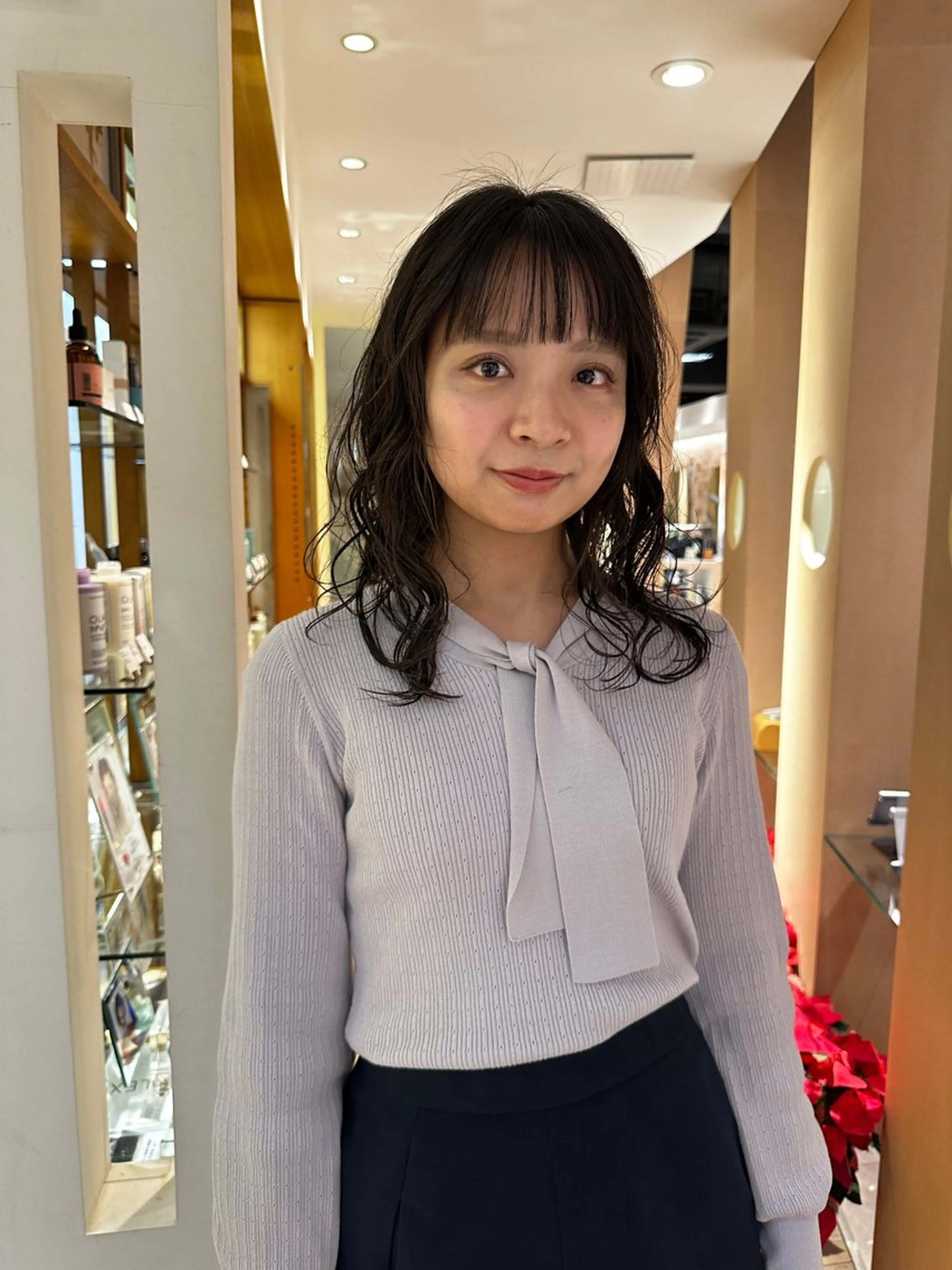 ミディアム 青木龍樹/パーマモデ ル/似合わせパーマのヘアスタイル