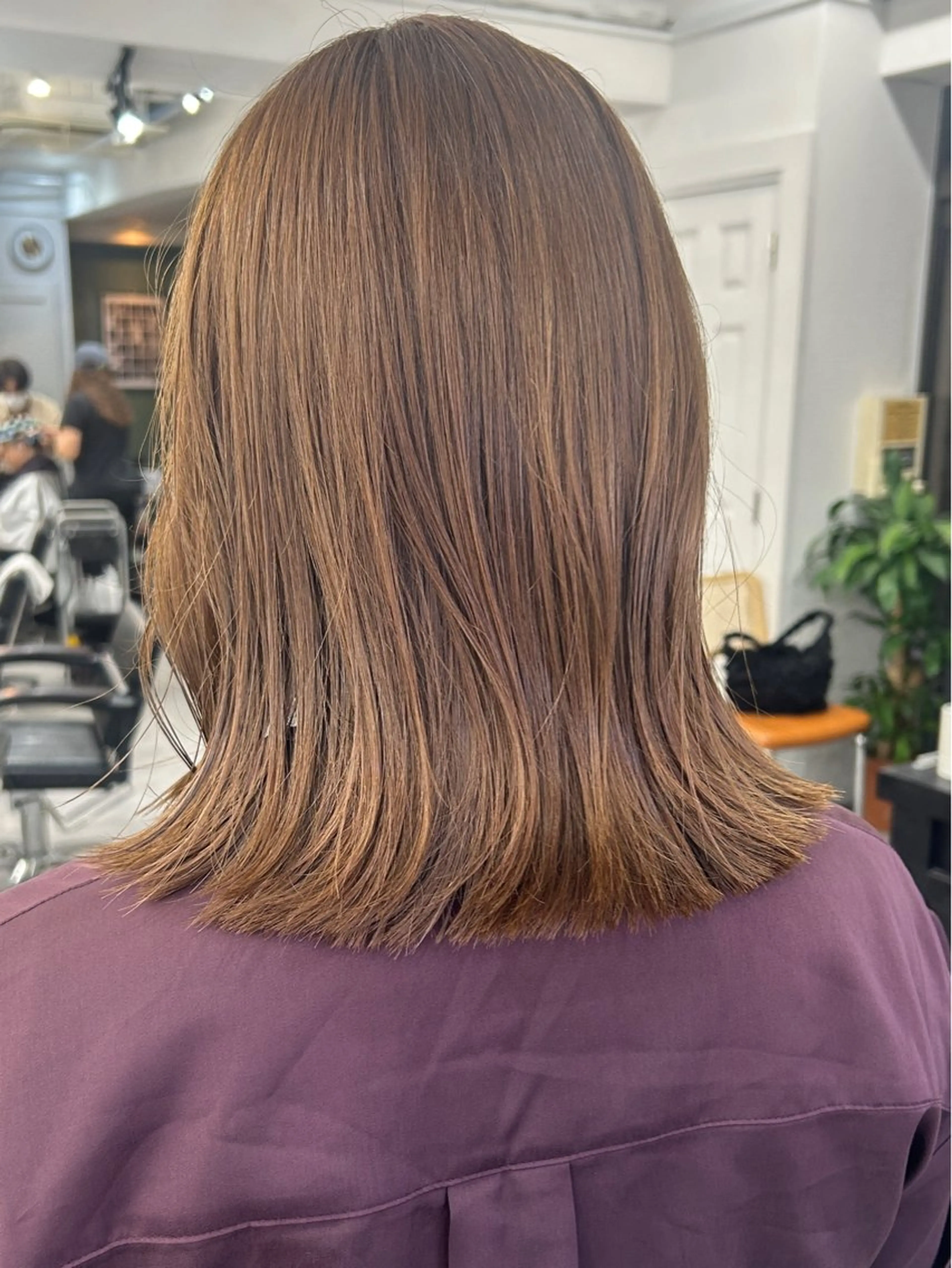 ミディアム カラー レイヤーボブ/ 艶カラー/サナ🌼のヘアスタイル