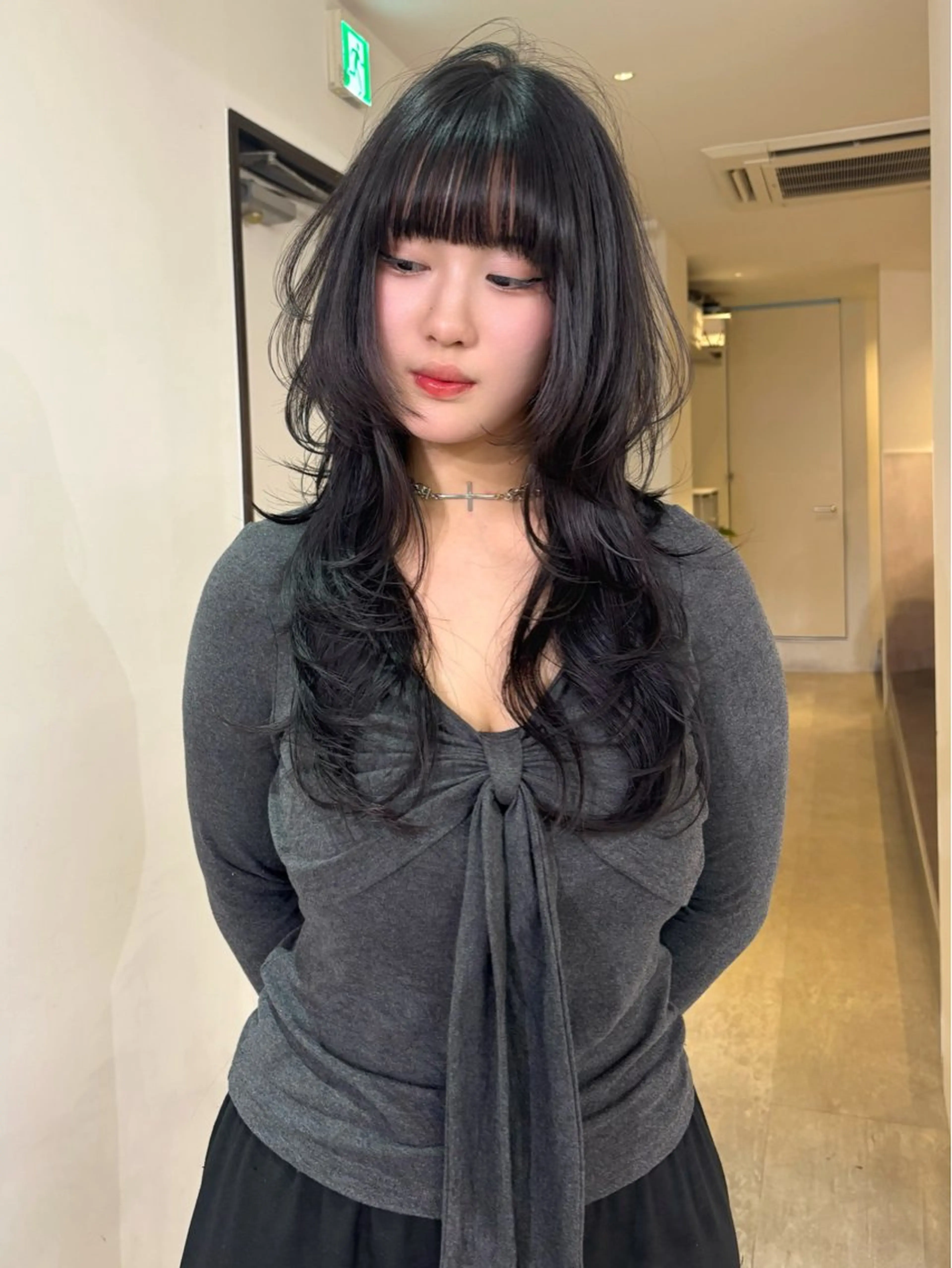 ロング カラー カット ヘアカラー mizuki/ピンク ベージュ.レイヤーのヘアスタイル