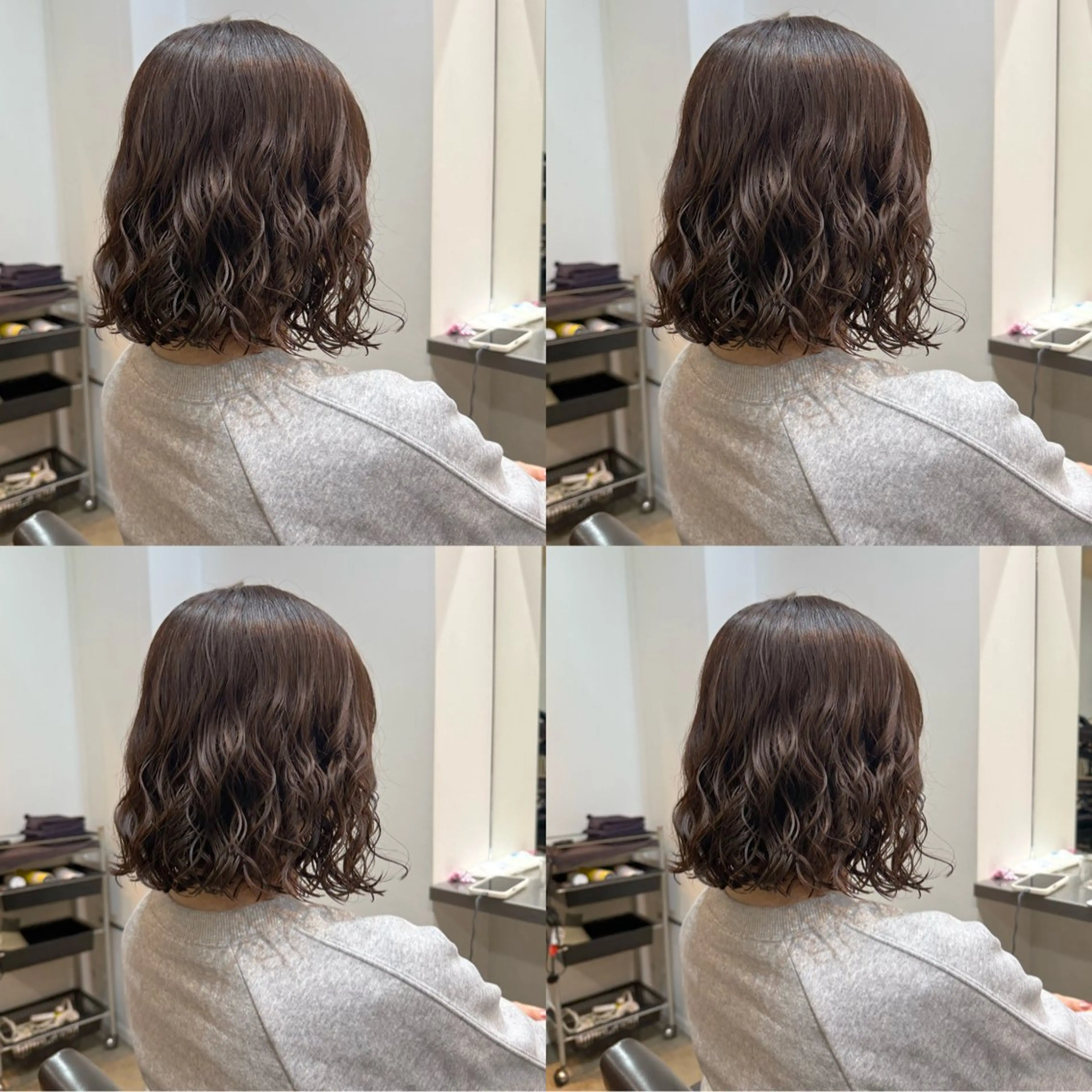 ミディアム カット パーマ トリートメント デジタルパーマ ウェーブパーマ/神野のヘアスタイル