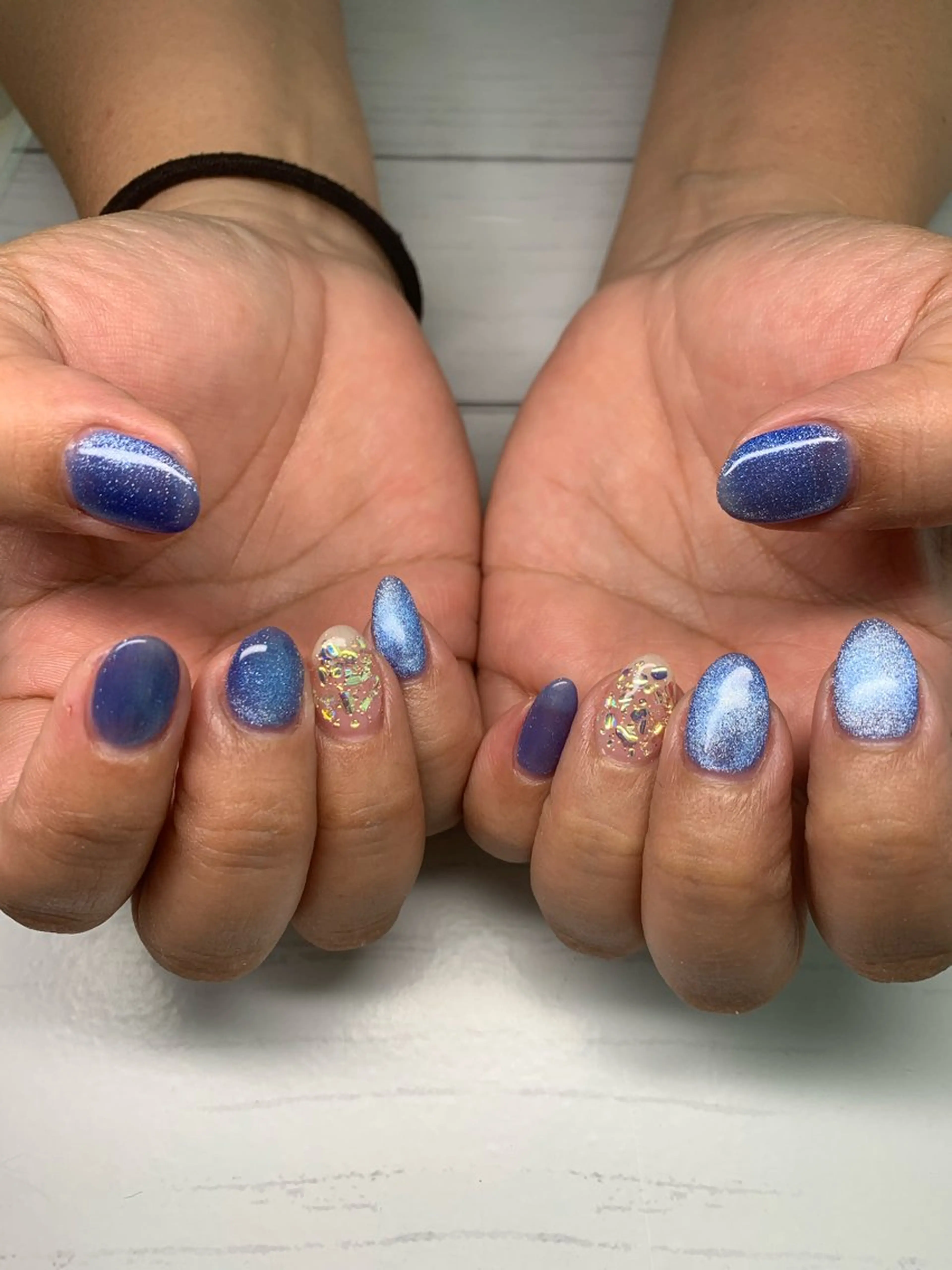 ネイル ラメ(グリッター) マグネットネイル mana_momo_nail所属・百谷 このみのネイルデザイン