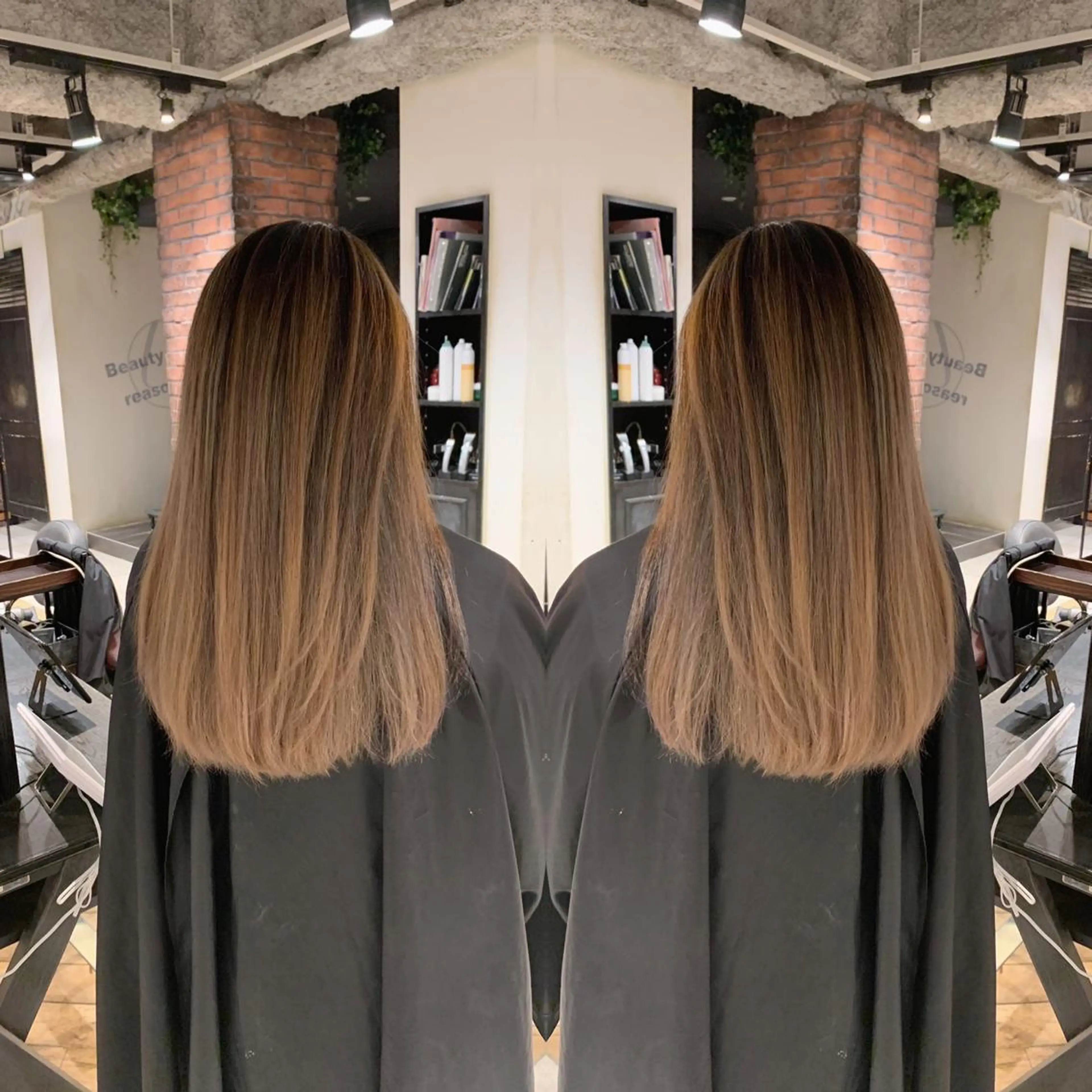 ロング ハイライト レイヤーカット 田中 聖也のヘアスタイル