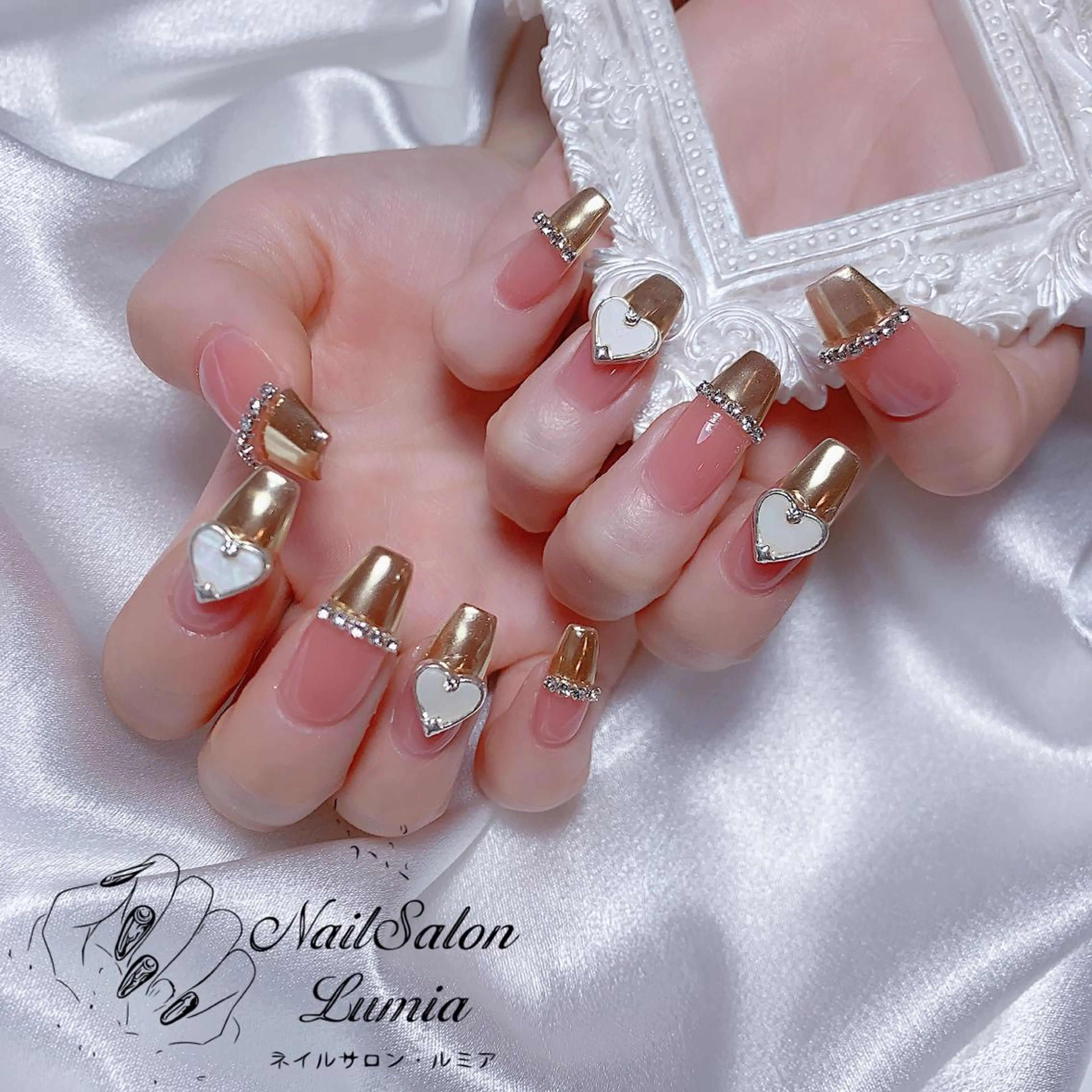 ネイル ハート ハンドネイル ネイルサロン ルミア Lumia 店長のネイルデザイン