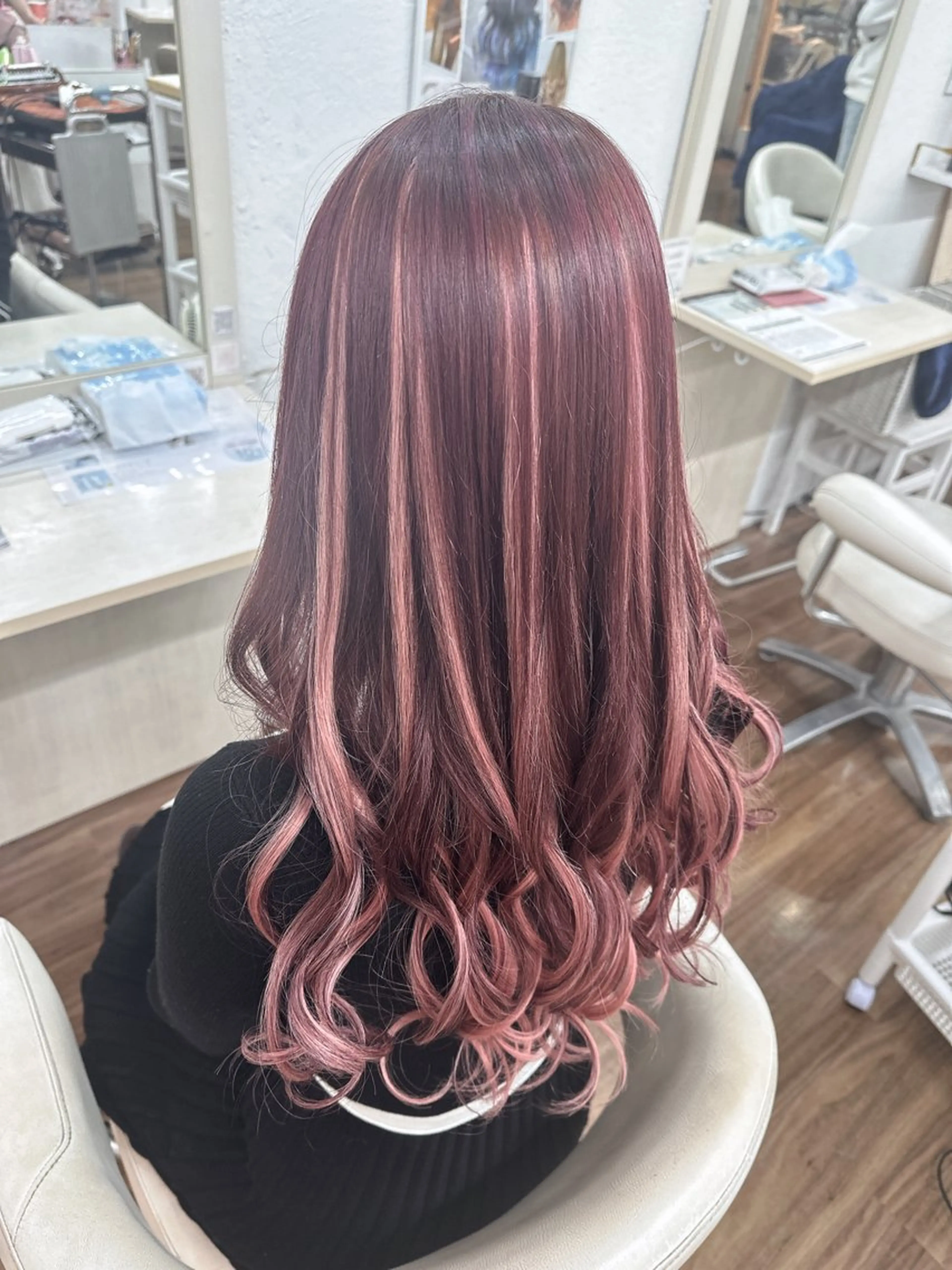 ロング カラー デザインカラー エクステ トリートメント エクステ GLOSS 心斎橋 山上のヘアスタイル