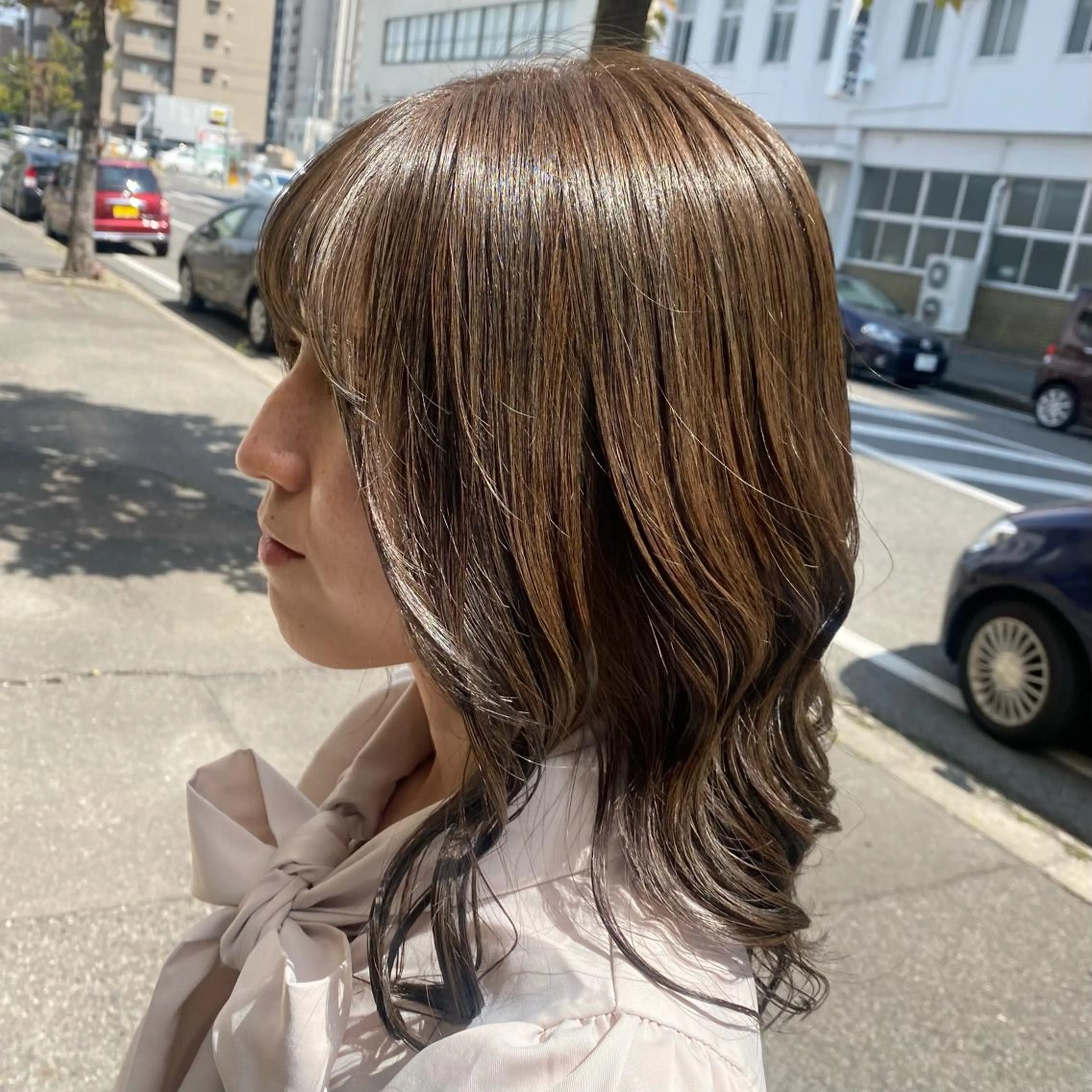 ミディアム 透明感カラー 【問屋町】moe🪿のヘアスタイル