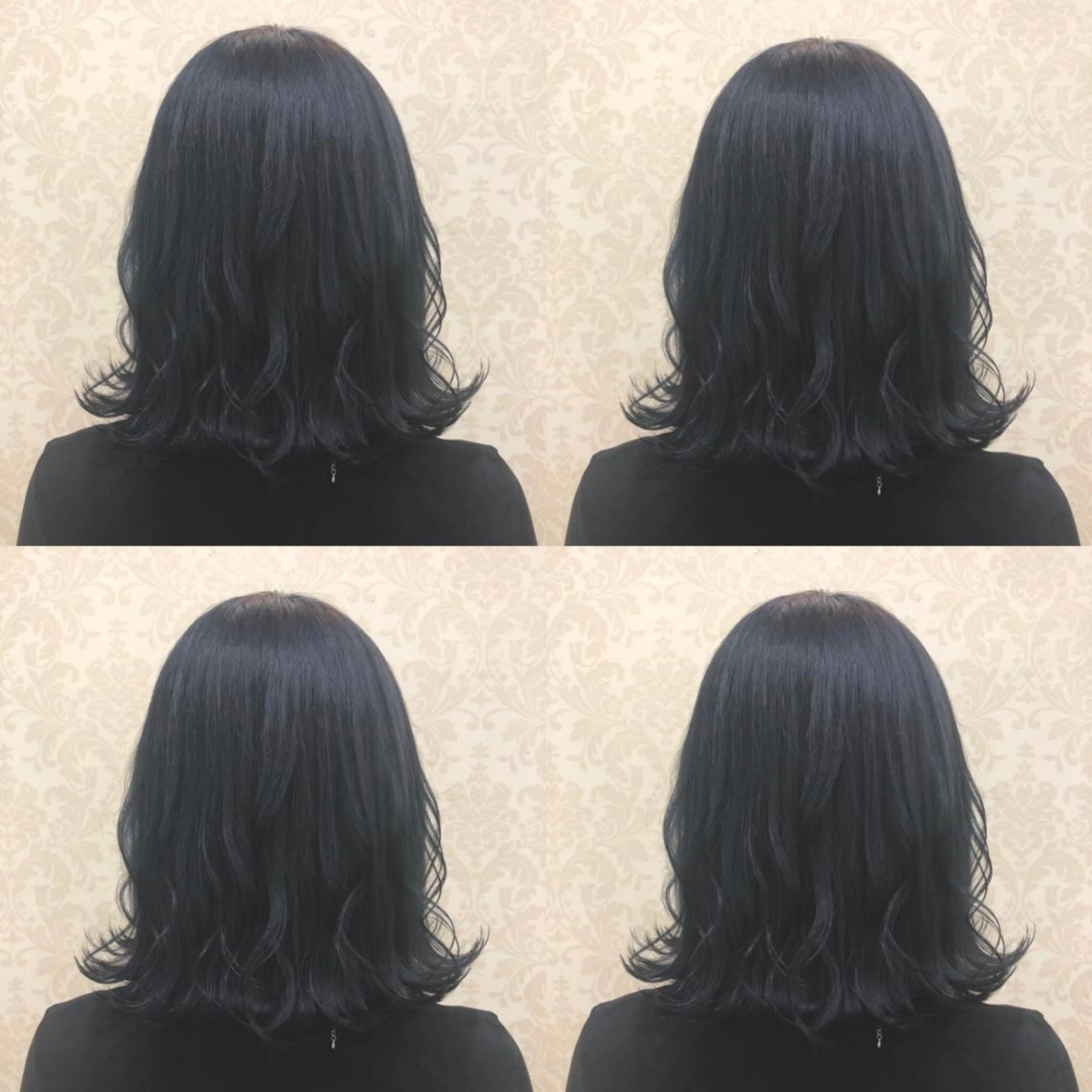 ミディアム カラー 黒髪 ブルーカラー ブルーブラック 🌷MAYU 🌷のヘアスタイル