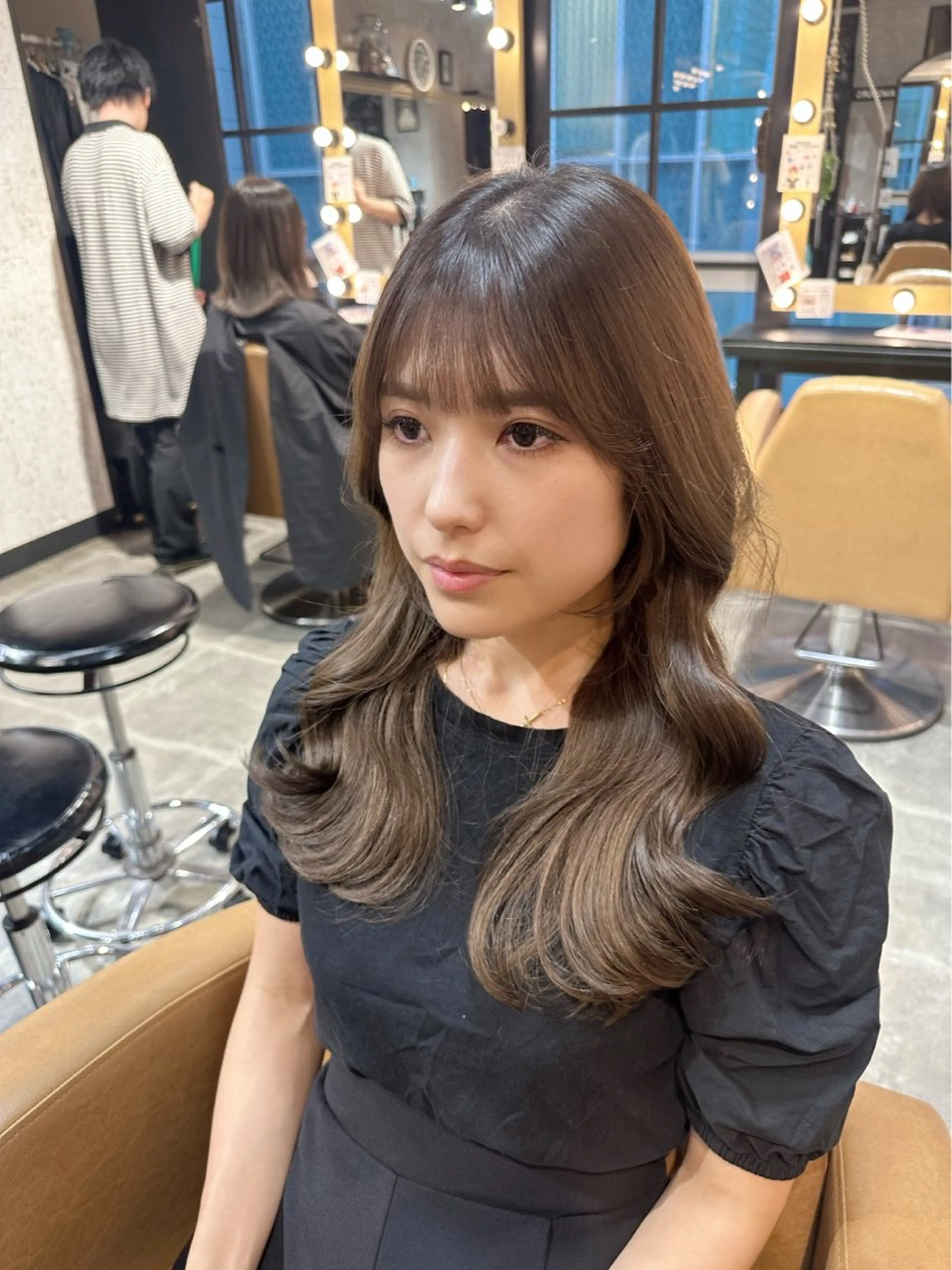ロング 顔周りカット 韓国風ヘア 小顔カット 銀座副店長/レイヤー /髪質改善/田島のヘアスタイル