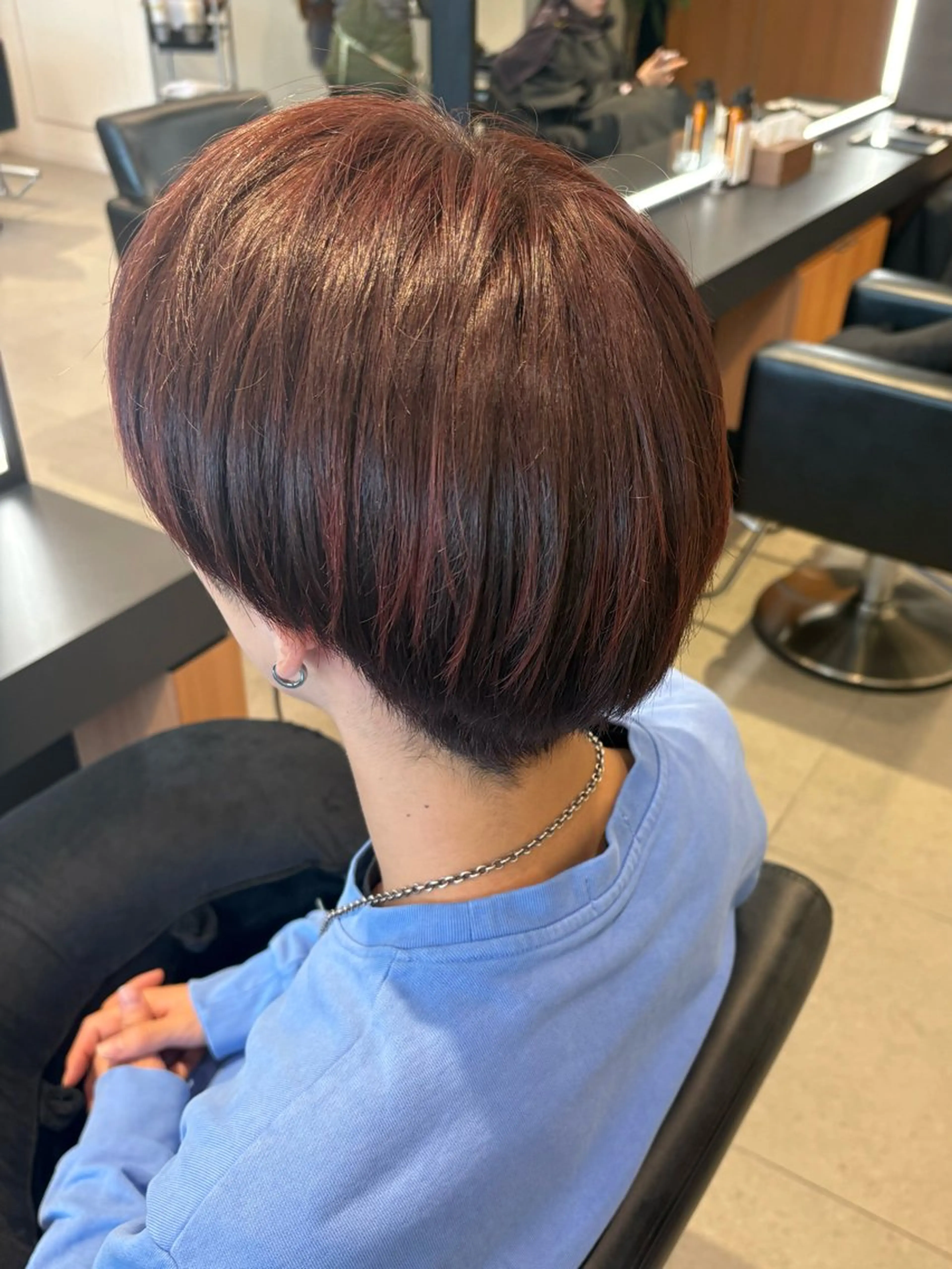 ショート カラー レッドカラー ERII /伏見・栄 カットモデル募集中！のヘアスタイル