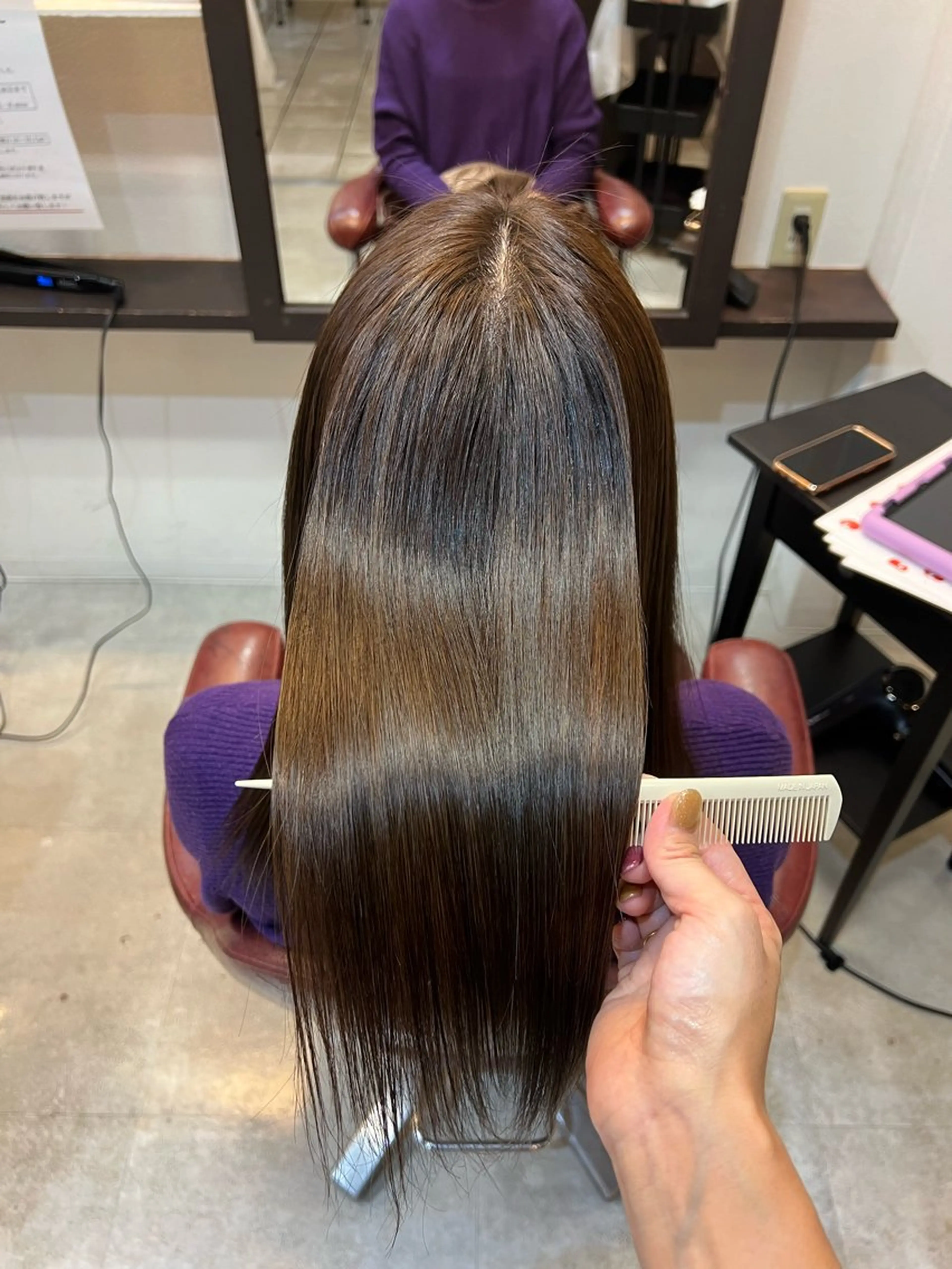 ロング カラー アッシュ アッシュブラウン ブラウンカラー 吉岡 なみのヘアスタイル