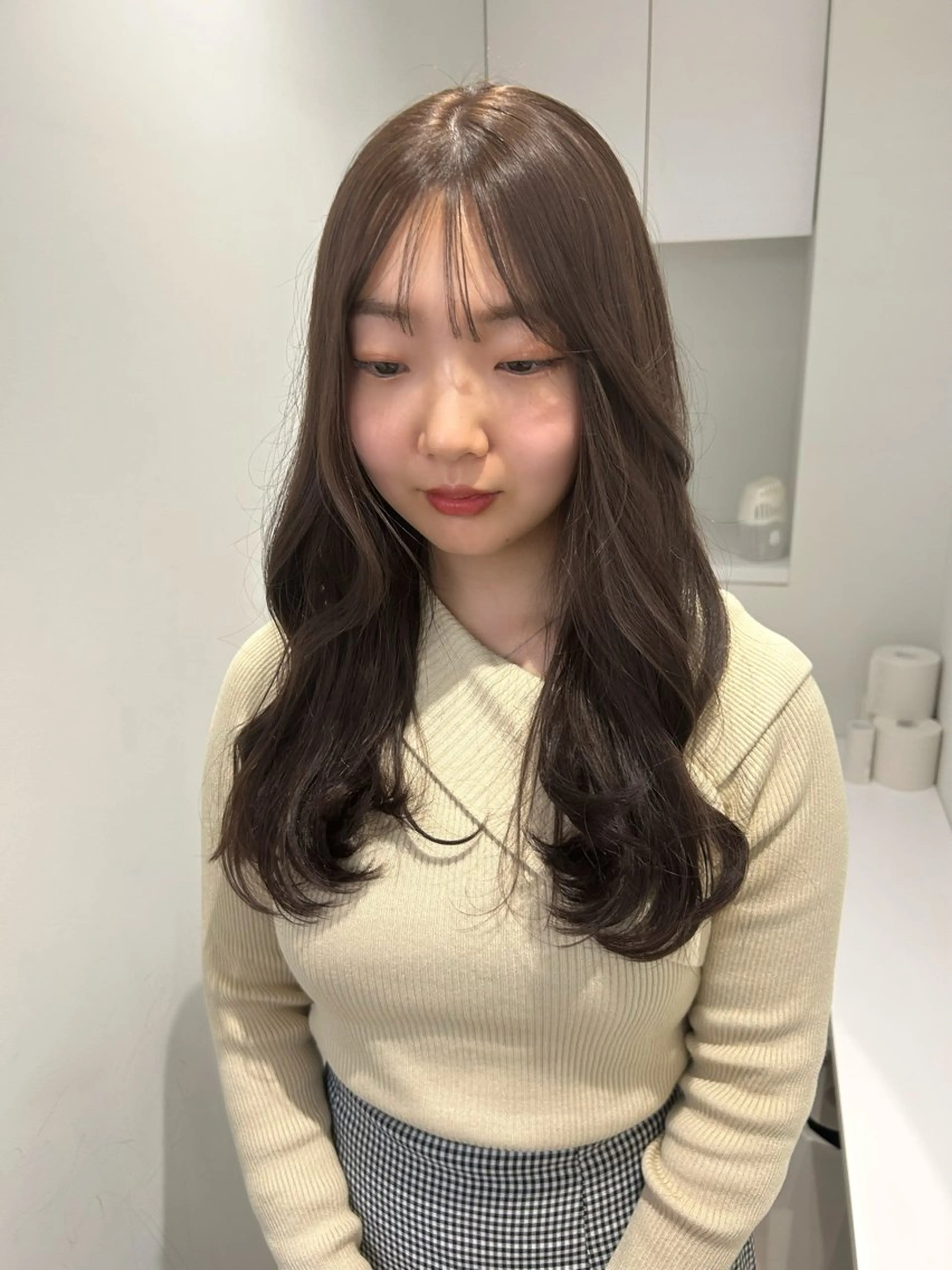 ロング ヘアカラー トリートメント 透明感カラー/cut モデル募集🪡ハルカのヘアスタイル