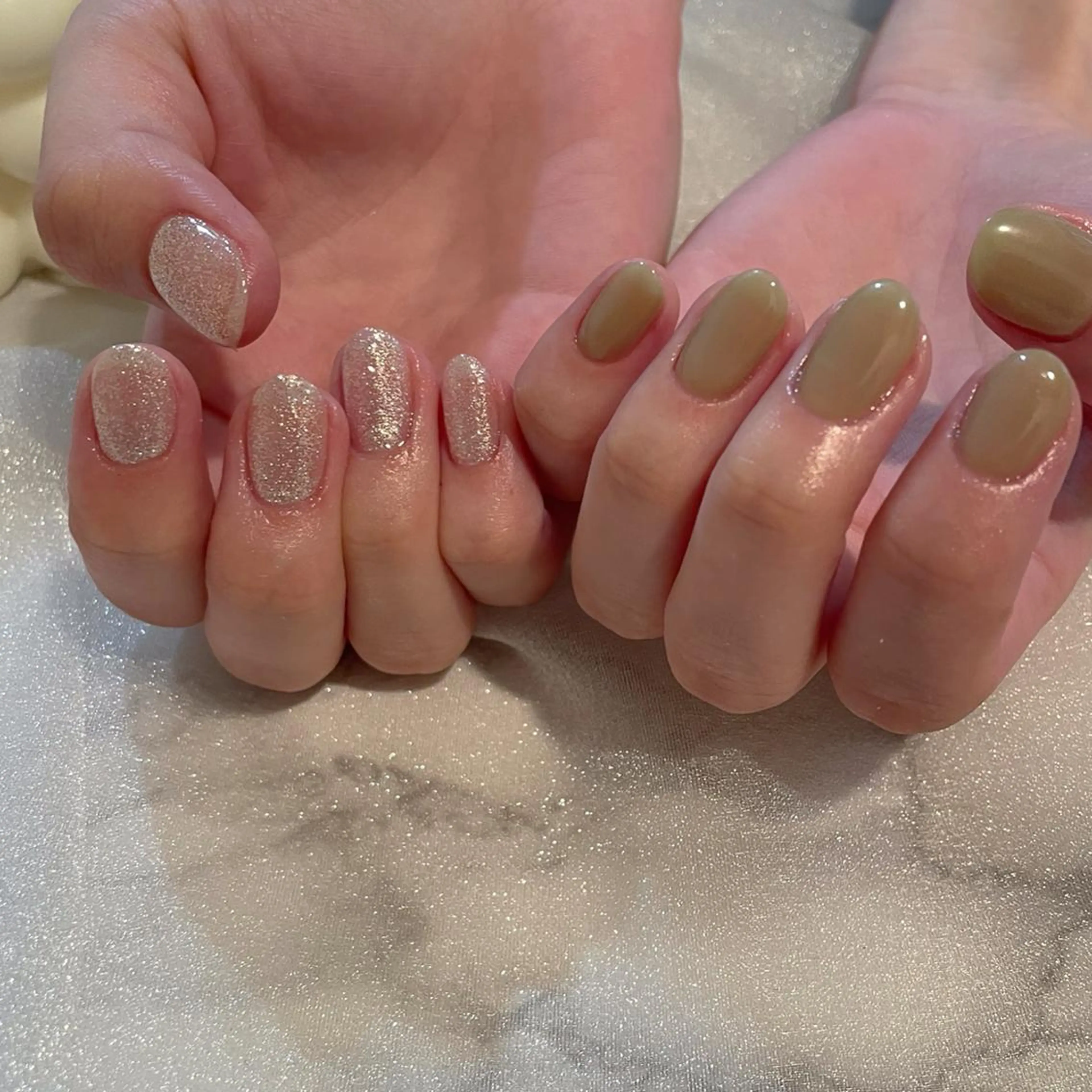 ネイル ピスタチオネイル ホワイト ハンドネイル ハンドケア lyly.nail所属・lylynail YUUKAのネイルデザイン