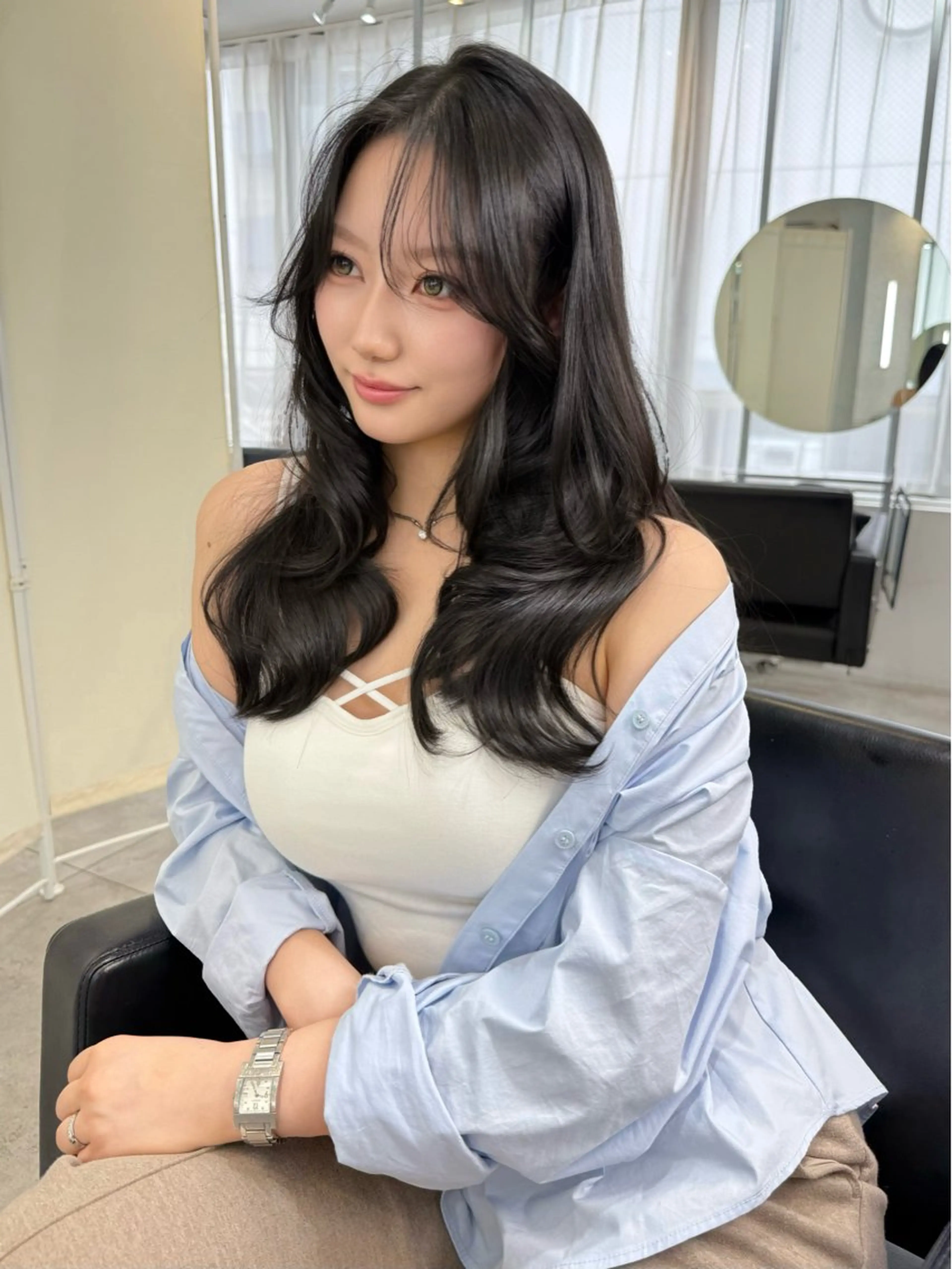 ロング 韓国ヘア/ワンホン ちひろのヘアスタイル