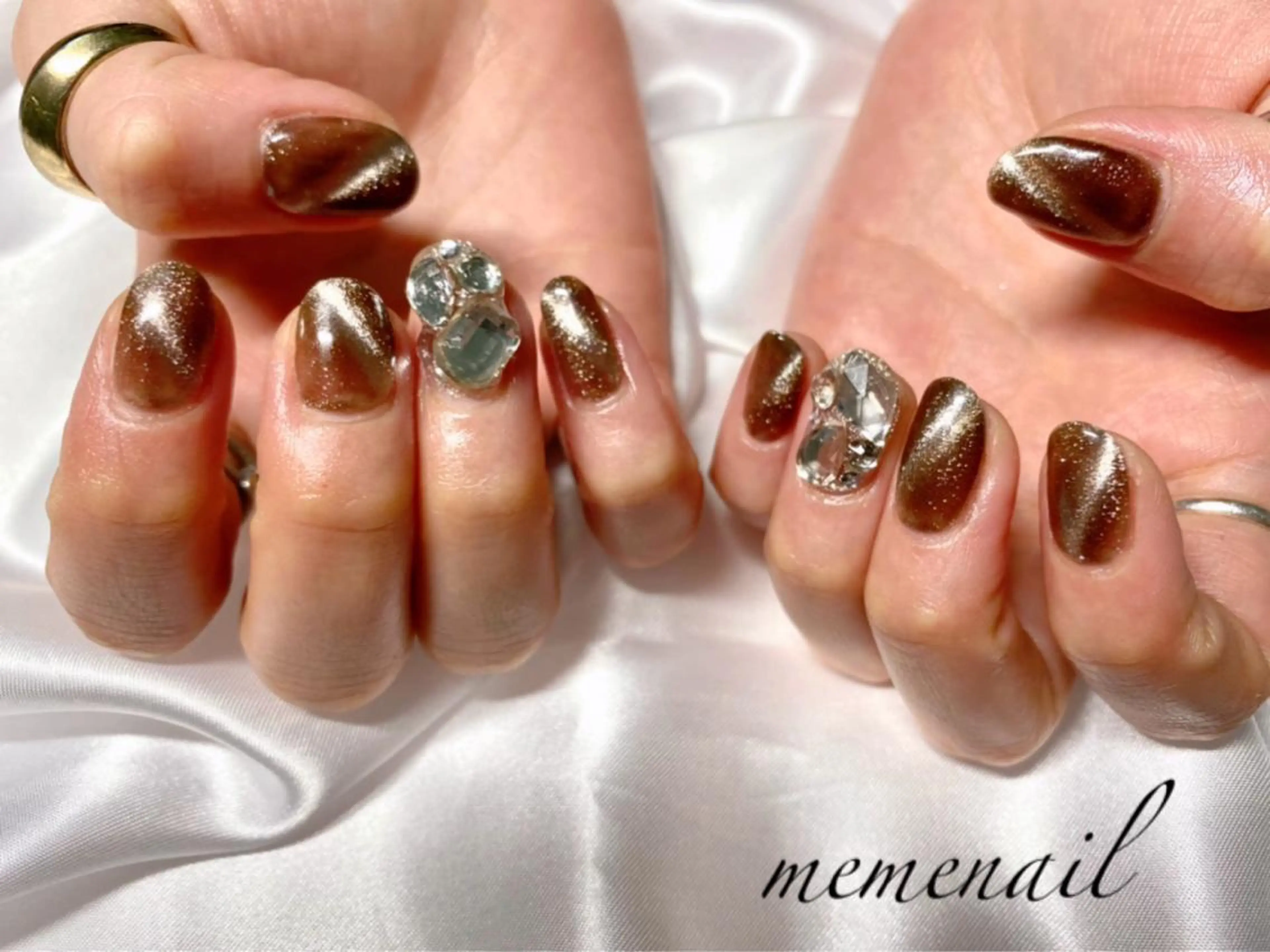 ネイル ブラウン 韓国ネイル マグネットネイル ハンドネイル Noguchi Megumiのその他イメージ