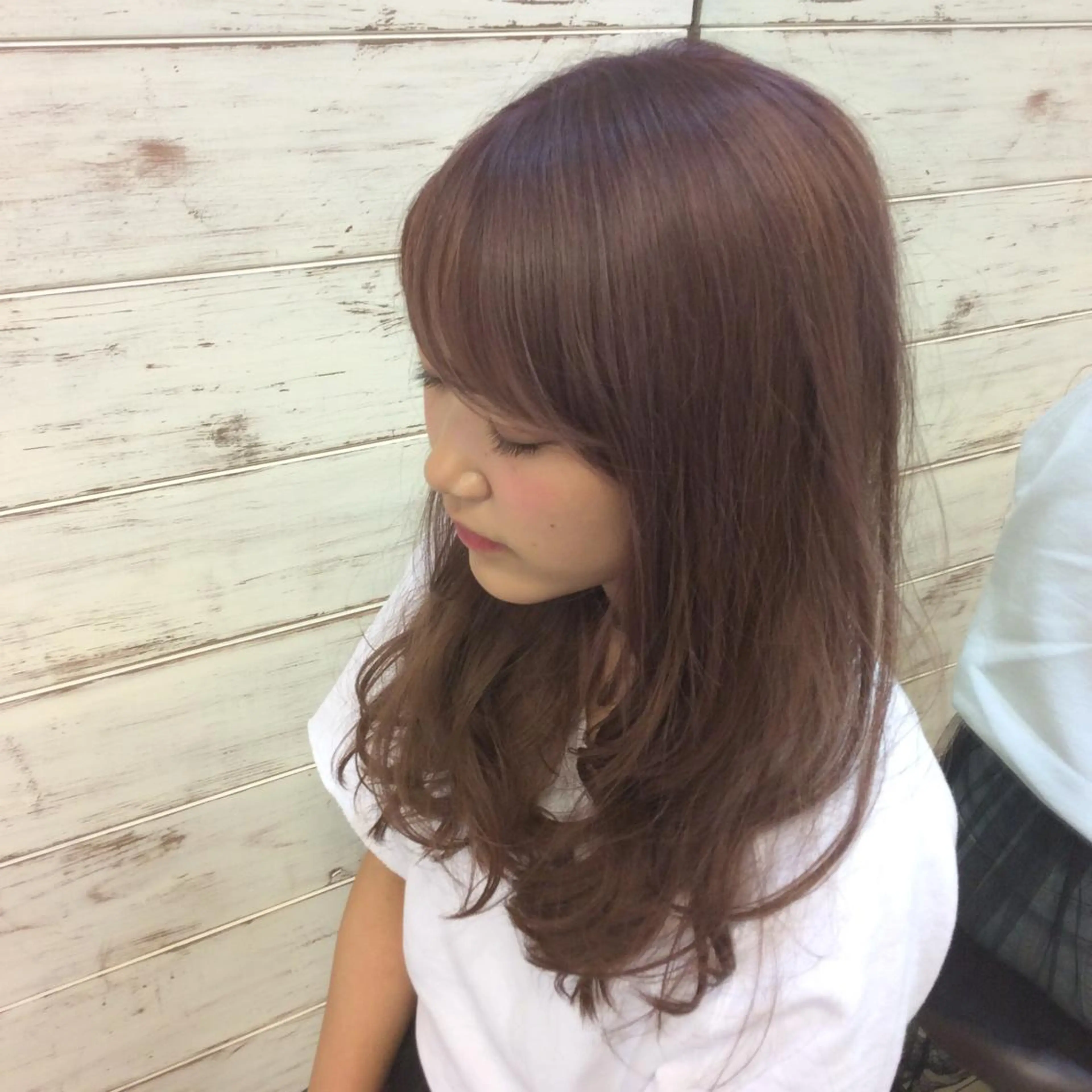 セミロング カラー 透明感カラー ピンクカラー 日比 貴大/ minim hairのヘアスタイル