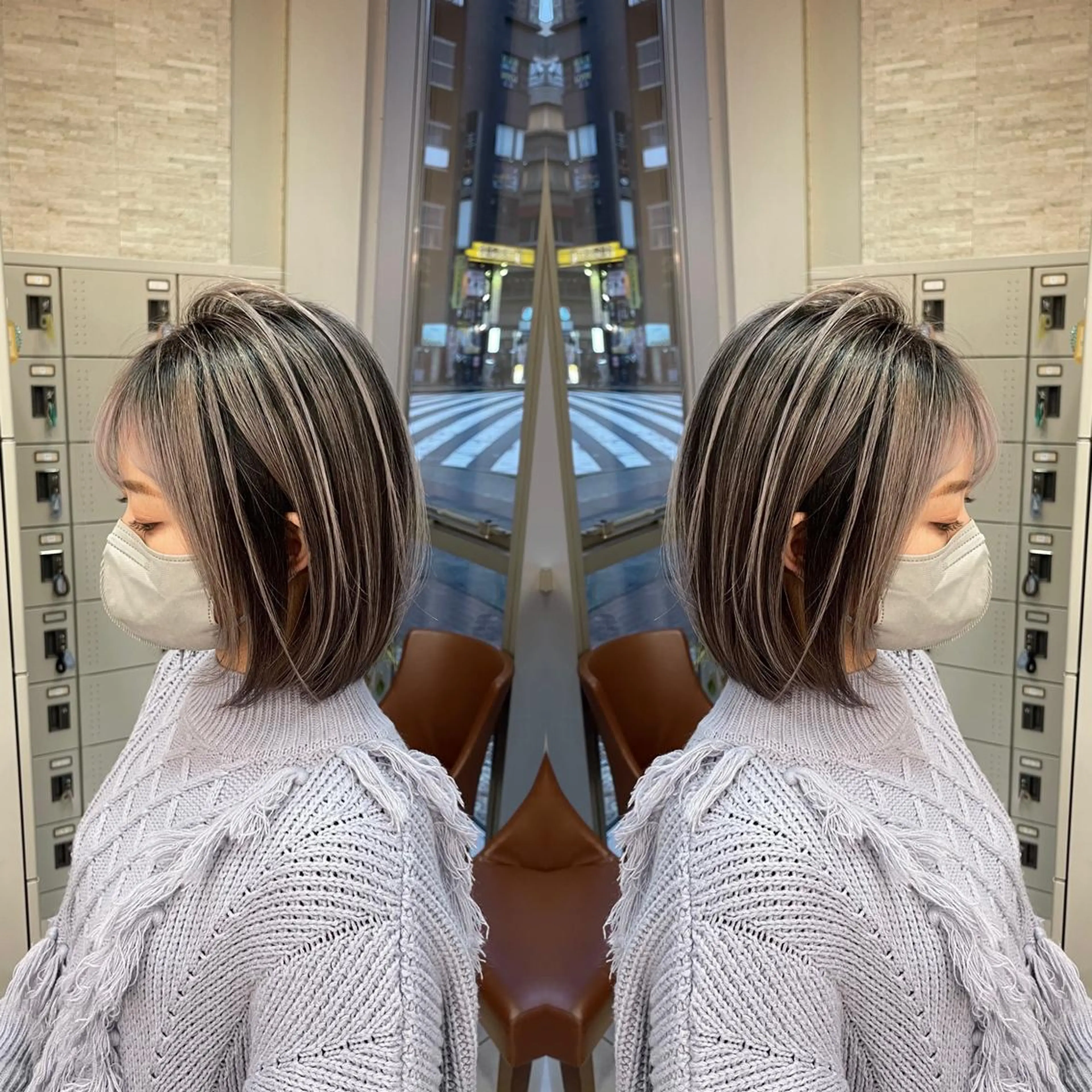 ミディアム ヘアカラー Y Uのヘアスタイル