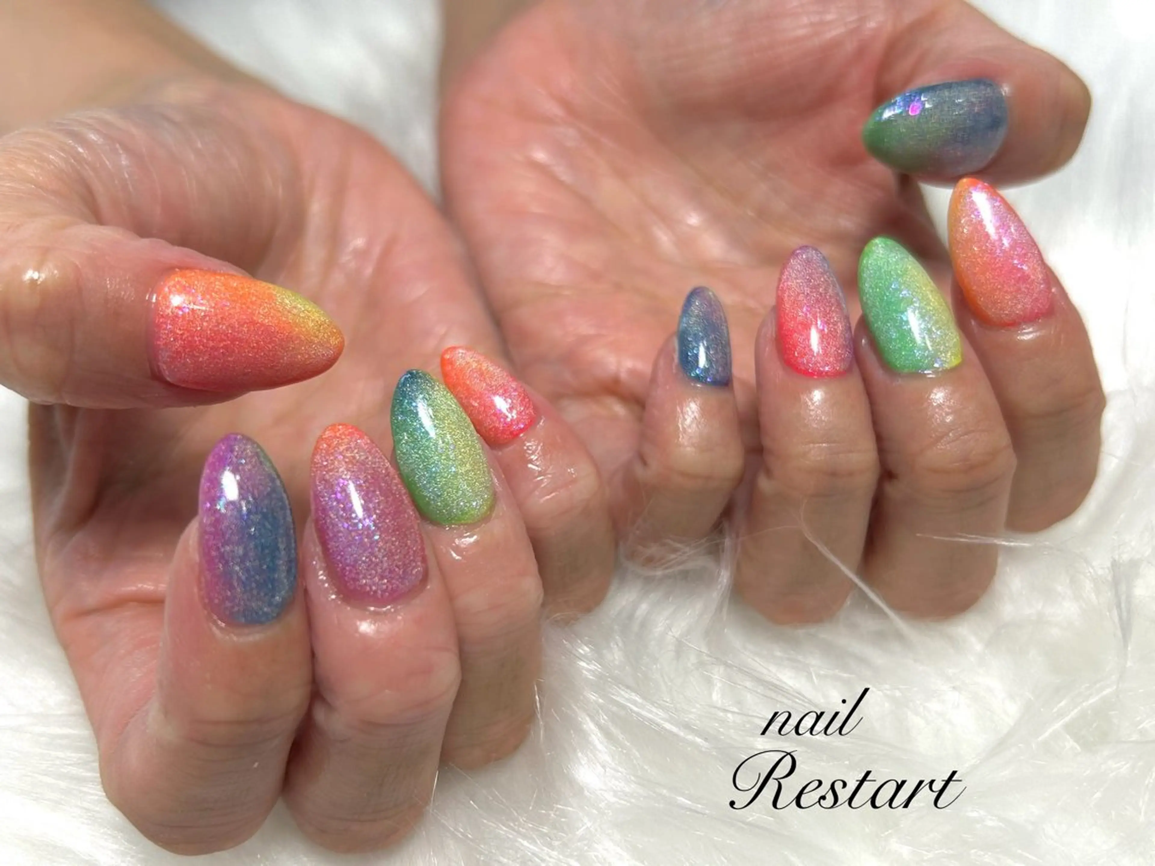 ミディアム ハンドネイル nail Restart所属・Restart YURIのネイルデザイン